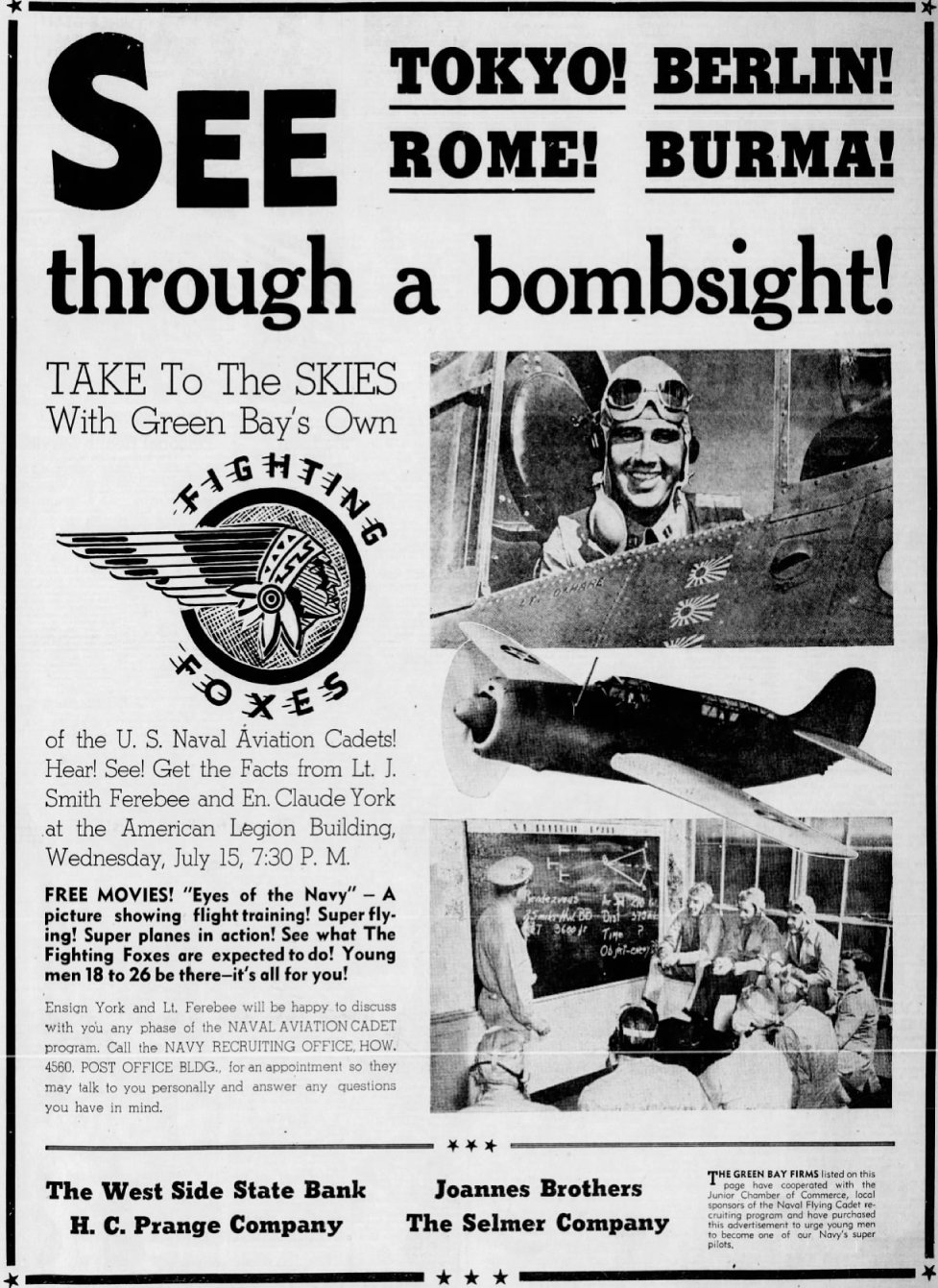 1942Jul14 Green Bay Press Gazette Full page ad