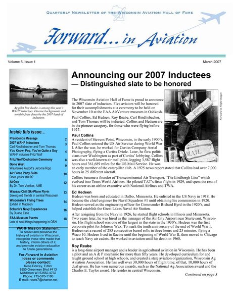 Forward in Aviation - March 2007 - Volume 5, Issue 1