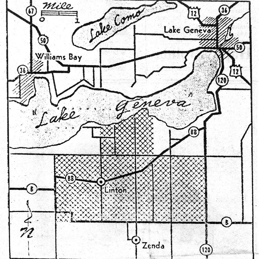 Geneva Lake map 1954