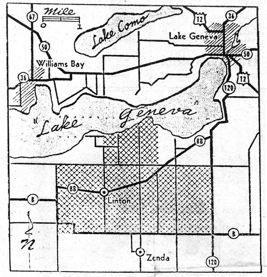 Geneva Lake map 1954