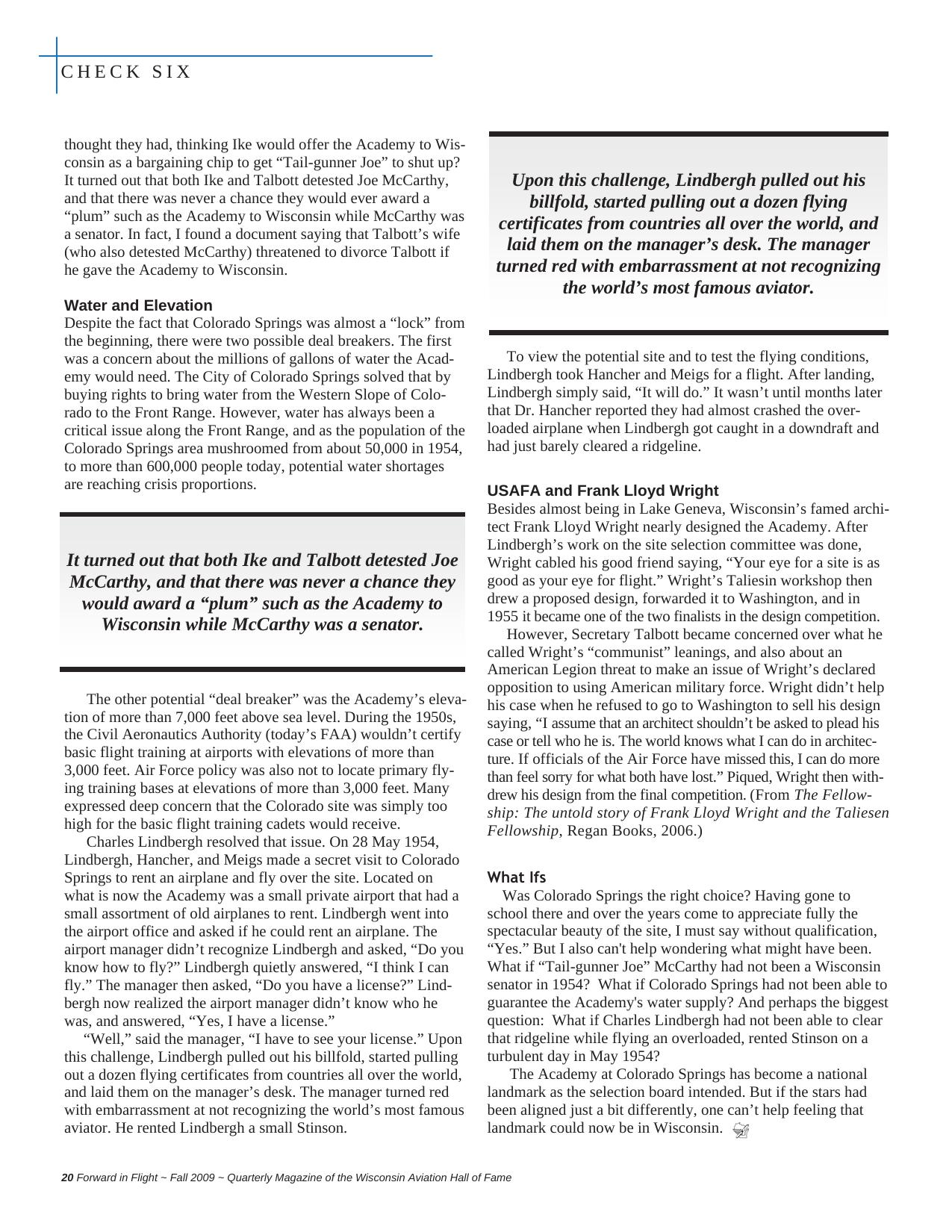 Forward in Flight - Fall 2009 -  Page20