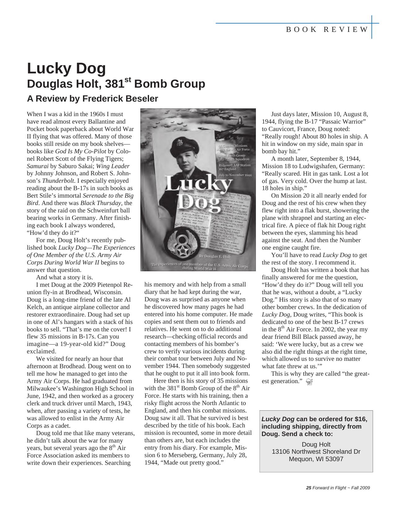 Forward in Flight - Fall 2009 -  Page25