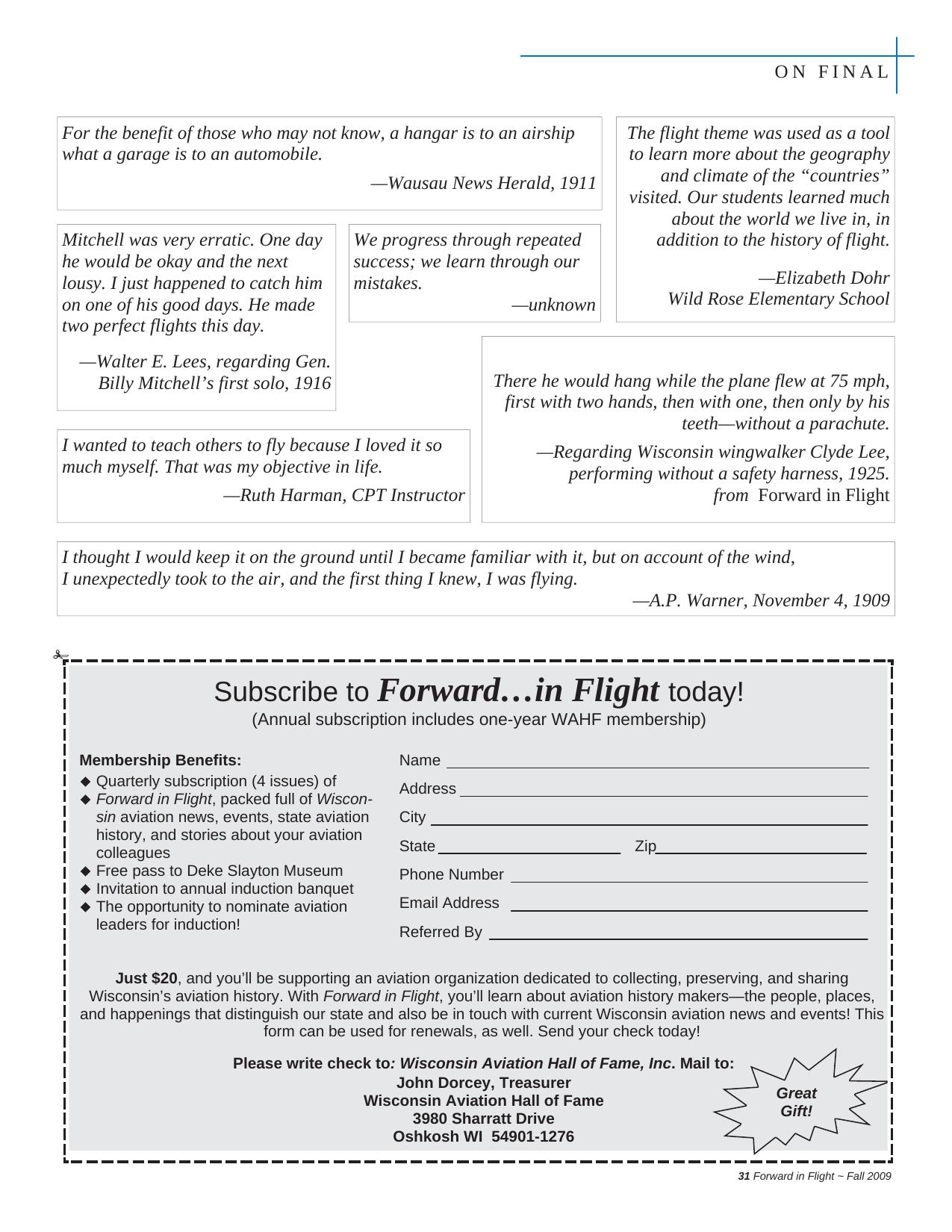 Forward in Flight - Fall 2009 -  Page31