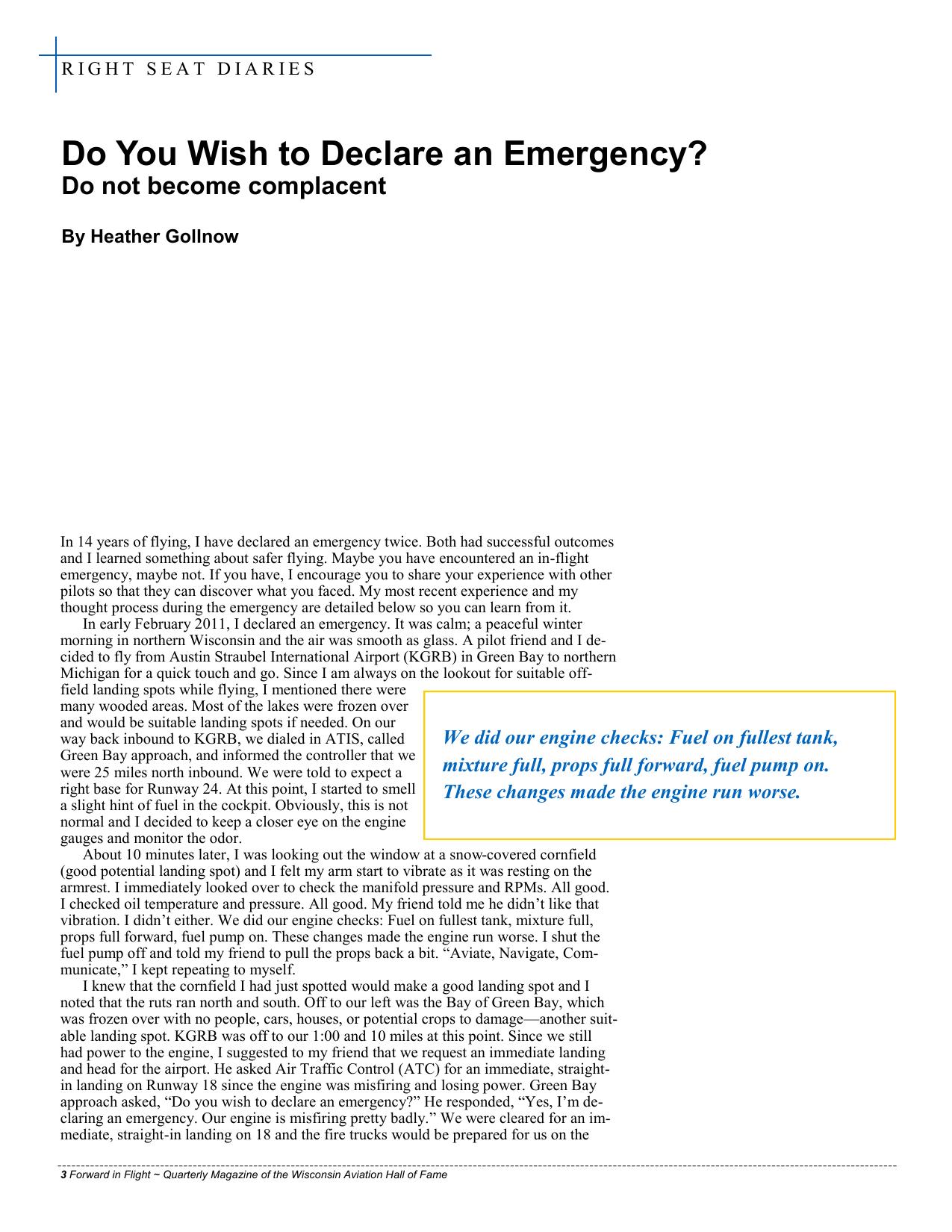 Forward in Flight - Spring 2011 -  Page4