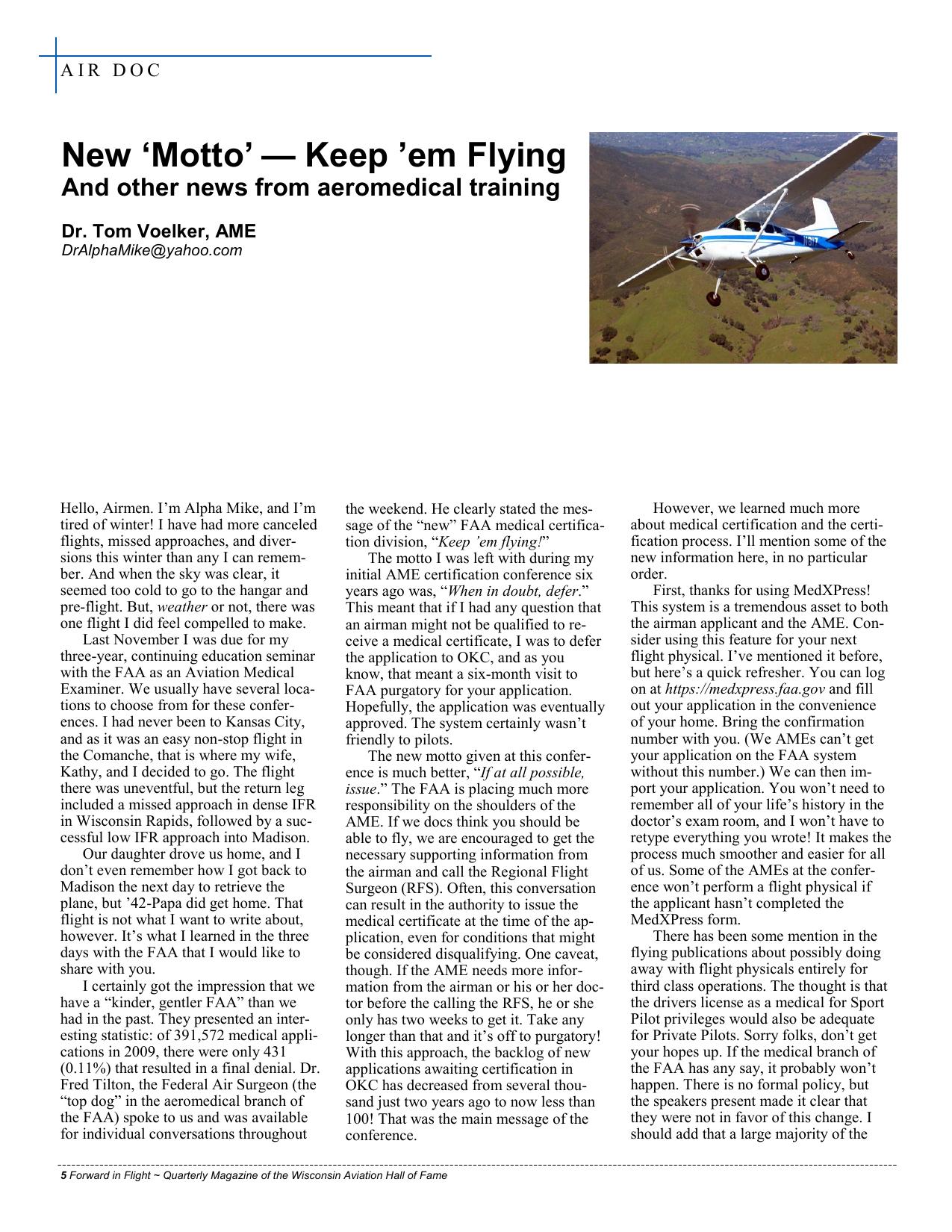 Forward in Flight - Spring 2011 -  Page6