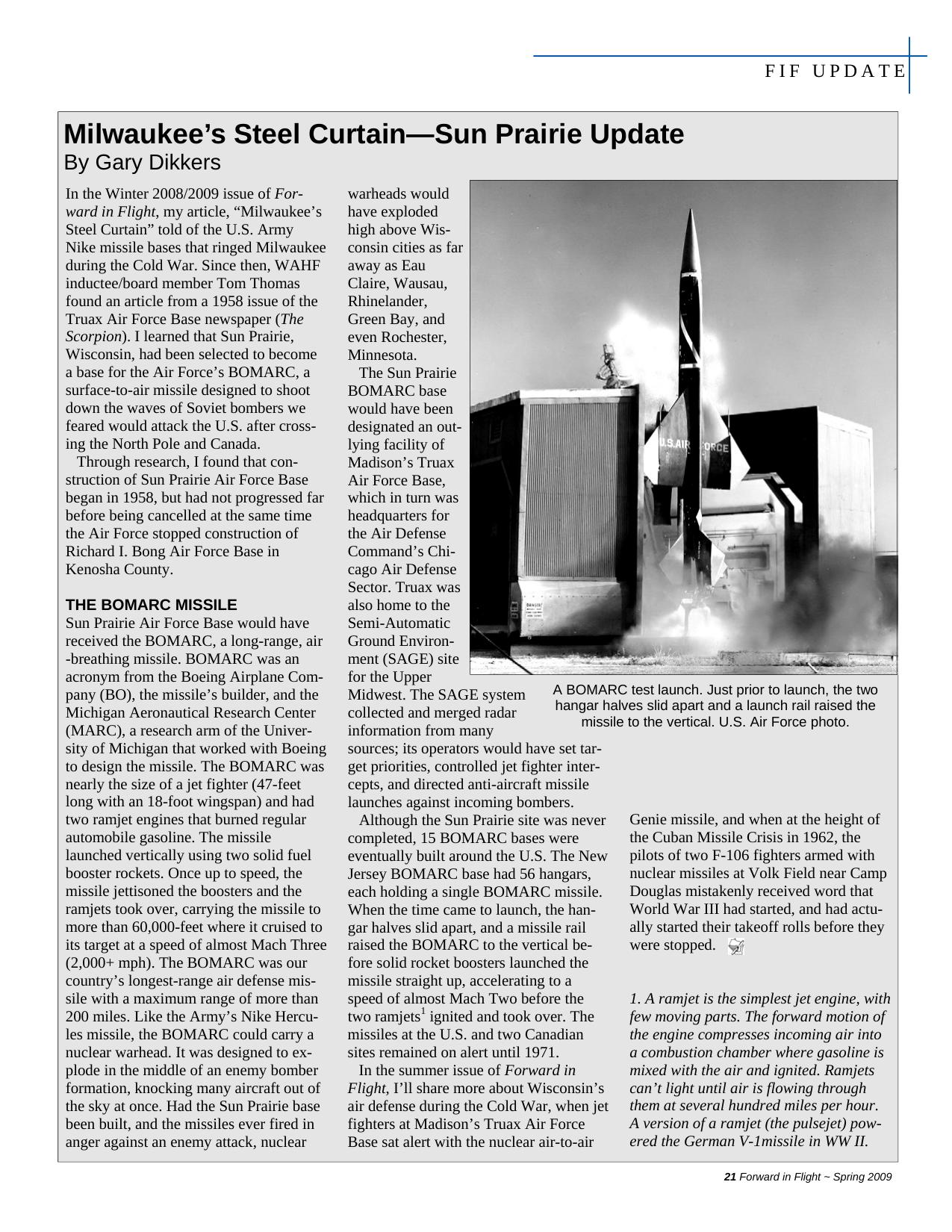Forward in Flight - Spring 2009 -  Page21