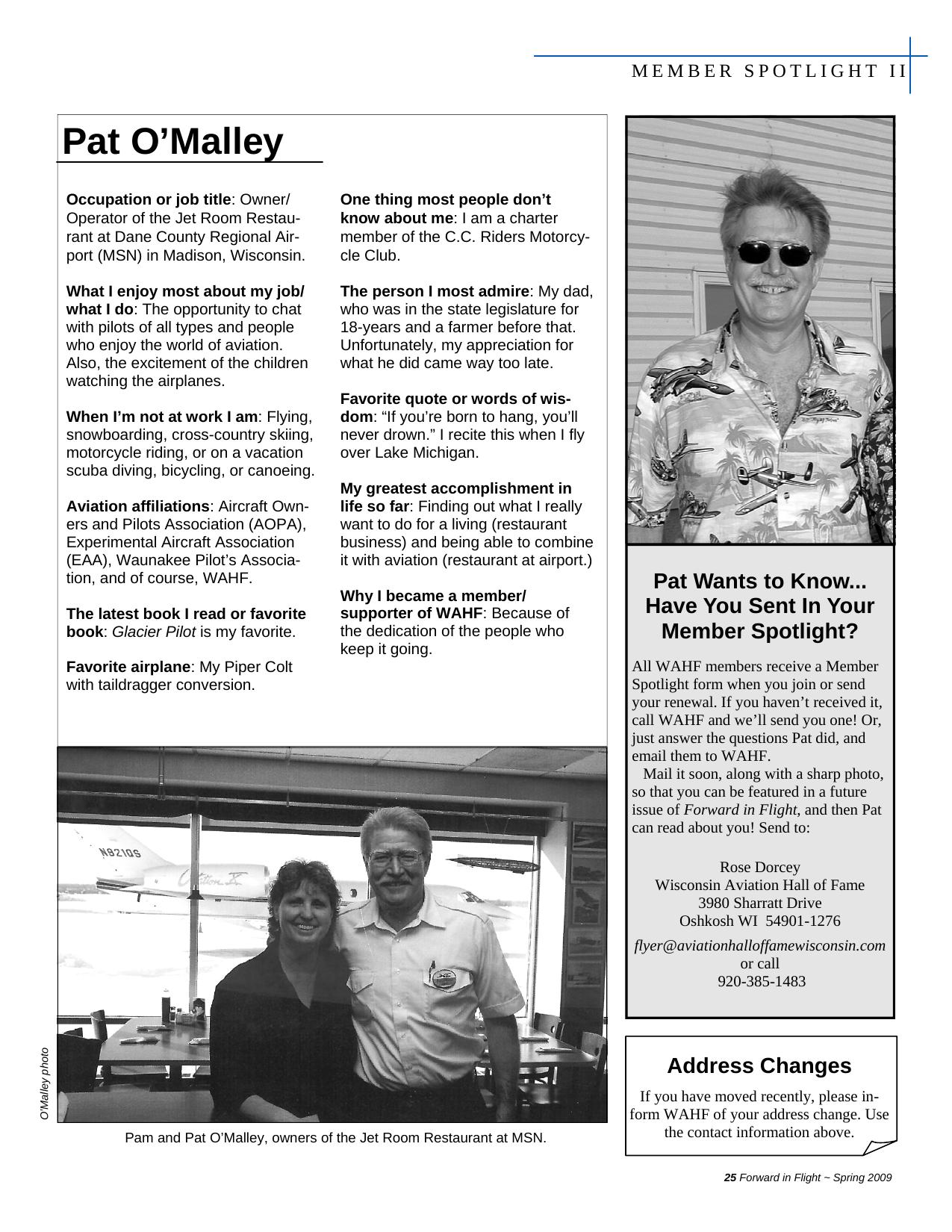 Forward in Flight - Spring 2009 -  Page25