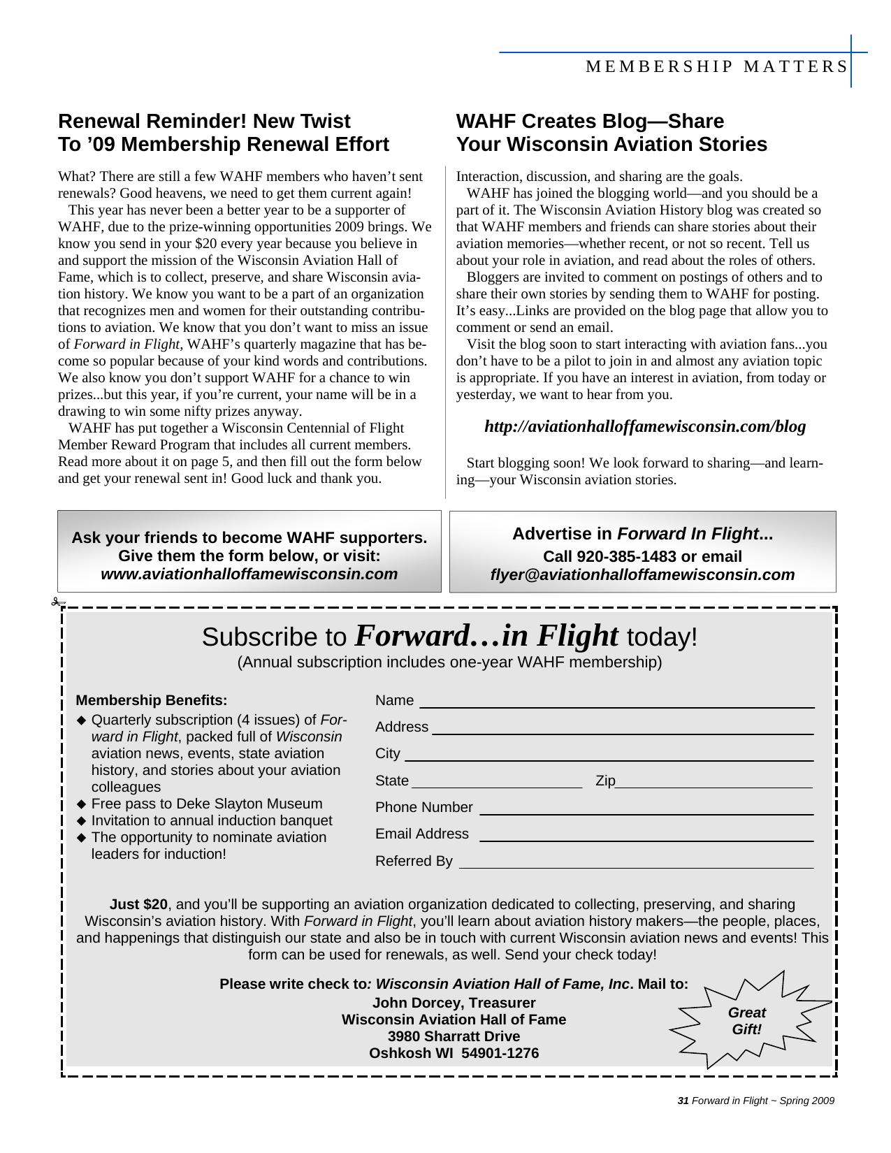 Forward in Flight - Spring 2009 -  Page31