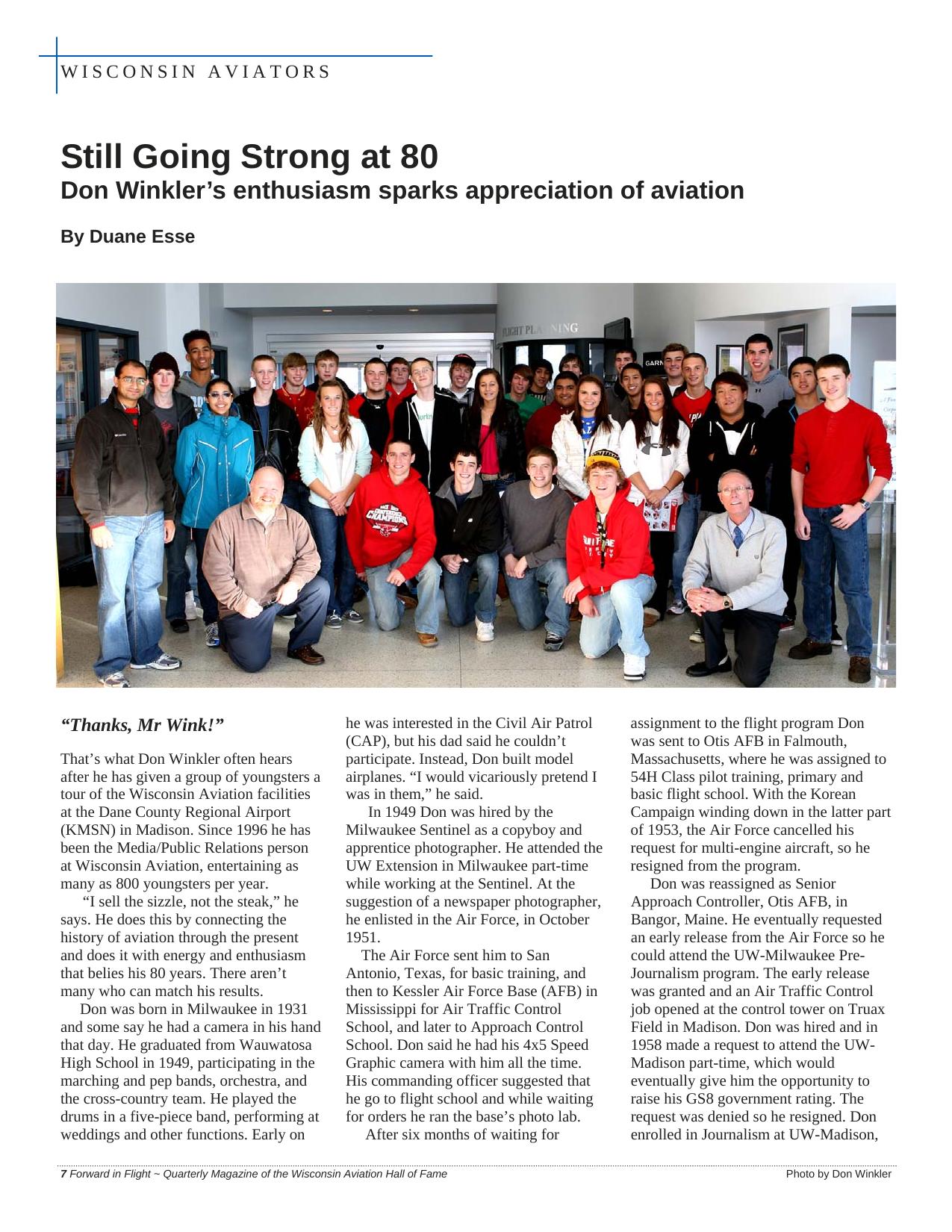 Forward in Flight - Winter 2011 -  Page8