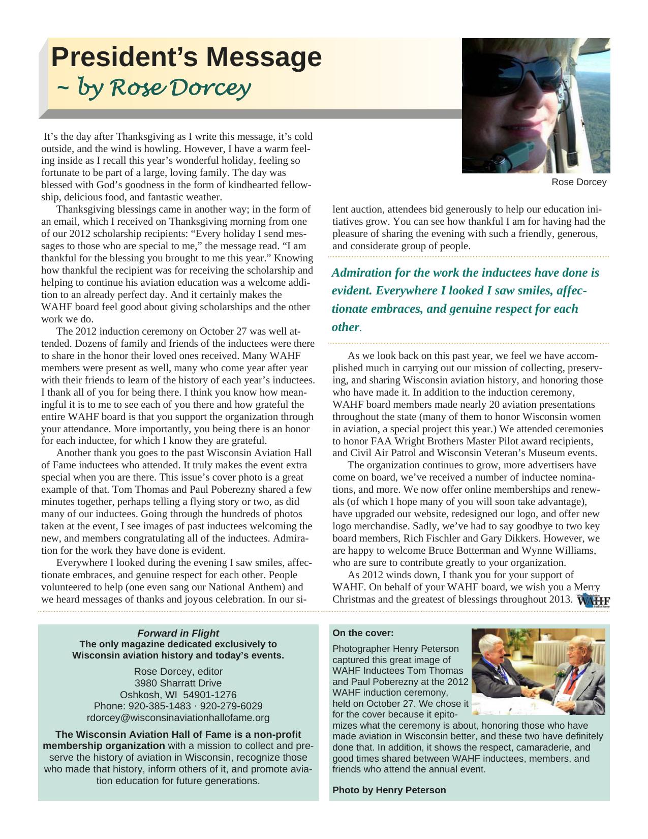 Forward in Flight - Winter 2012 -  Page3