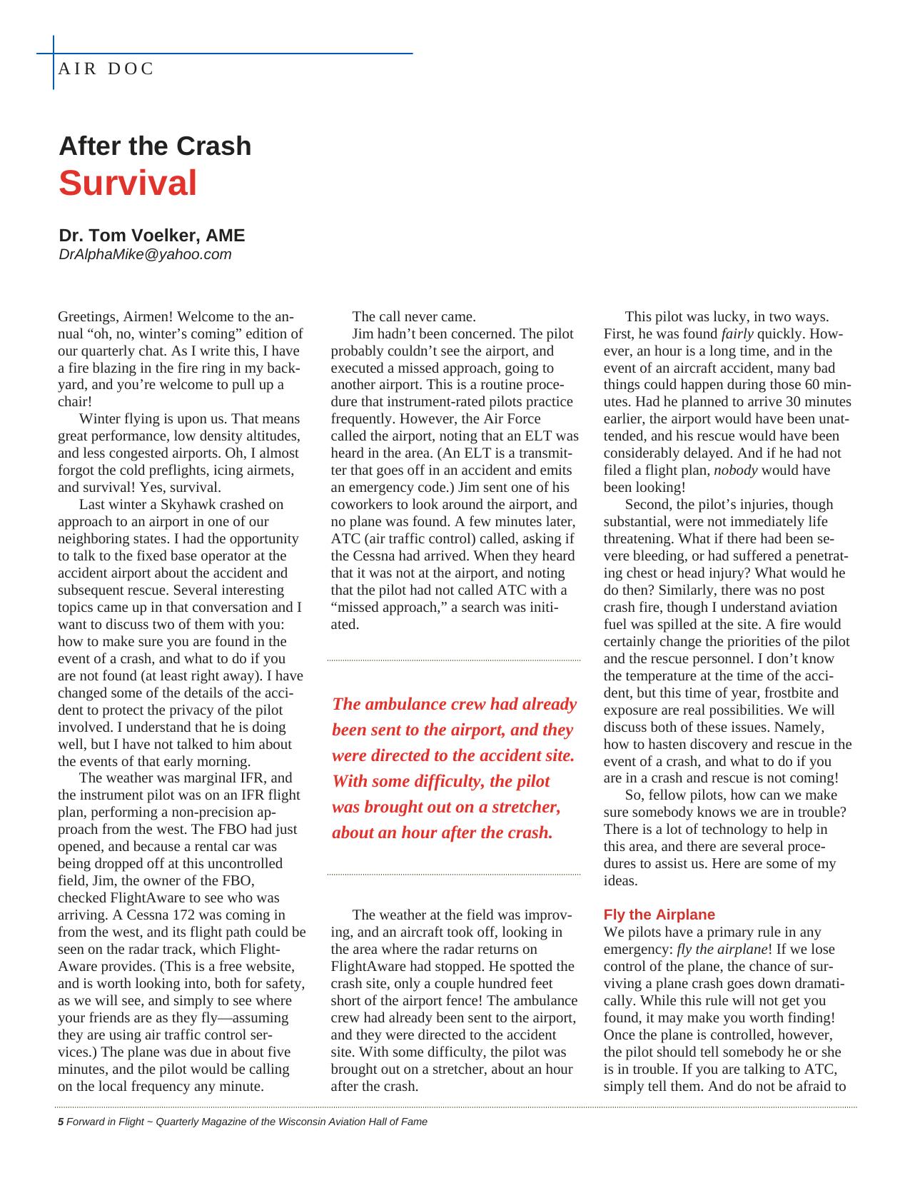 Forward in Flight - Winter 2012 -  Page6