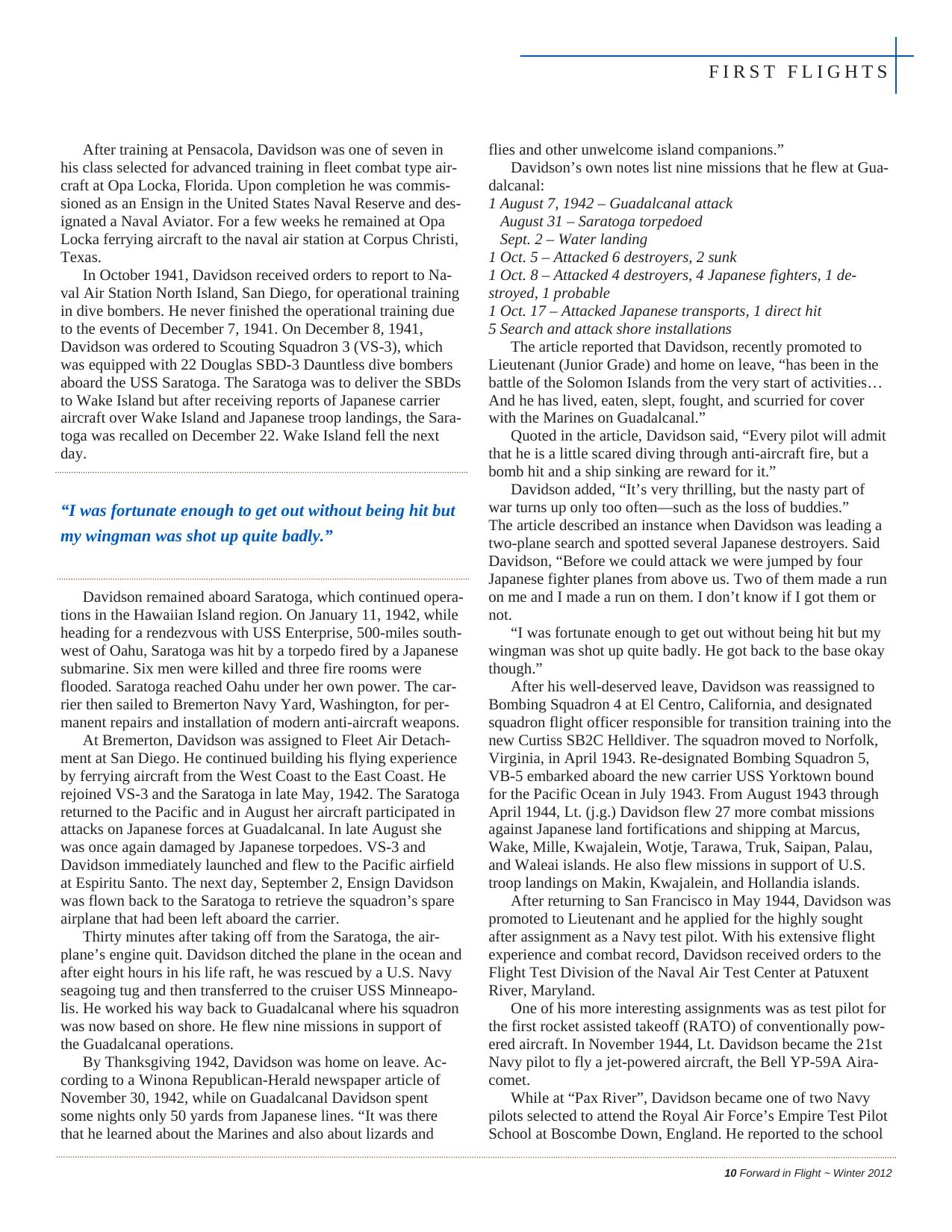 Forward in Flight - Winter 2012 -  Page11