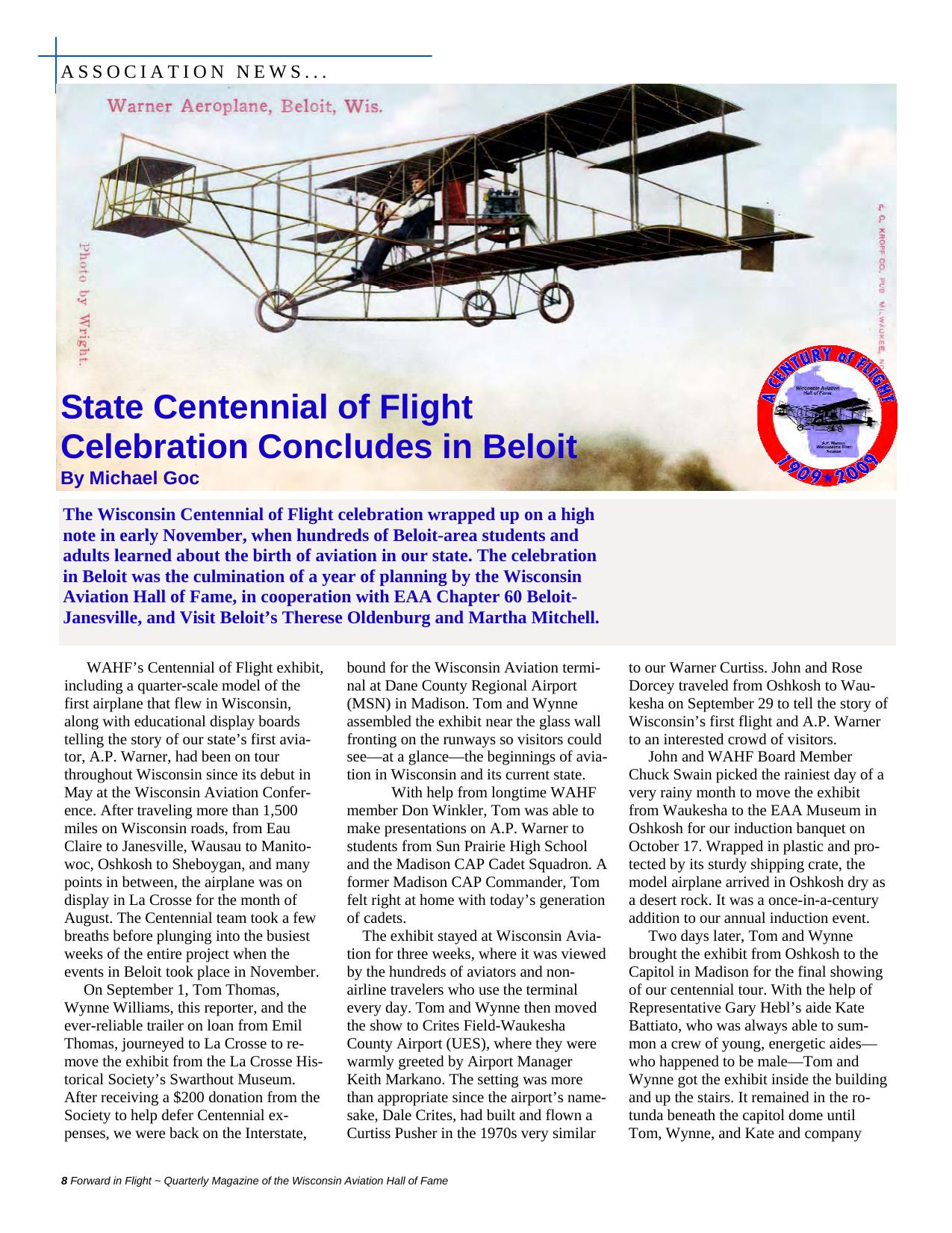 Forward in Flight - Winter 2009 -  Page8