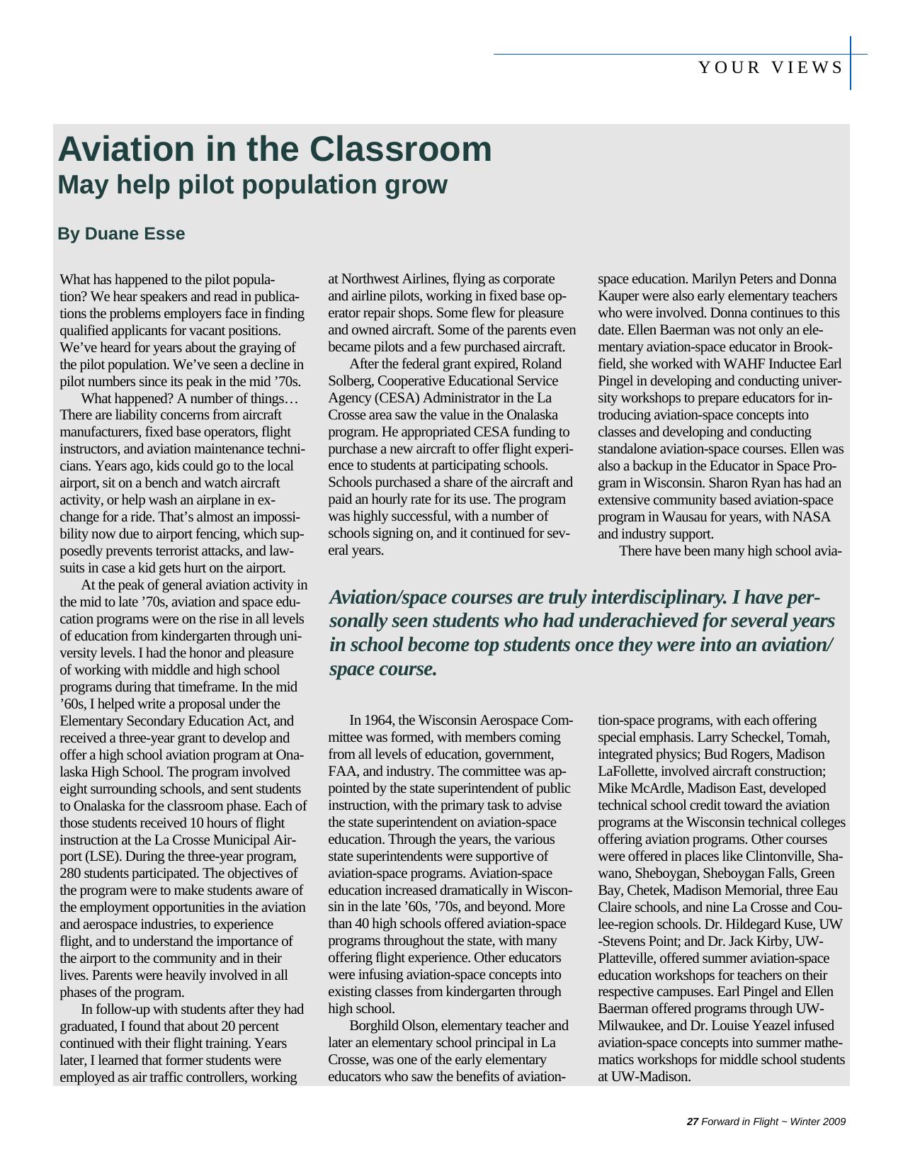 Forward in Flight - Winter 2009 -  Page27