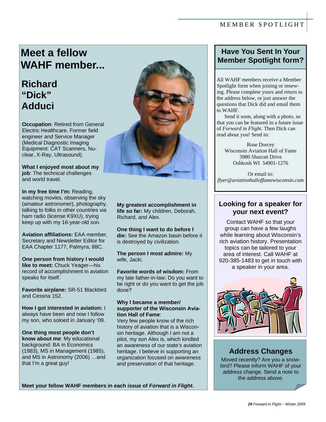 Forward in Flight - Winter 2009 -  Page29