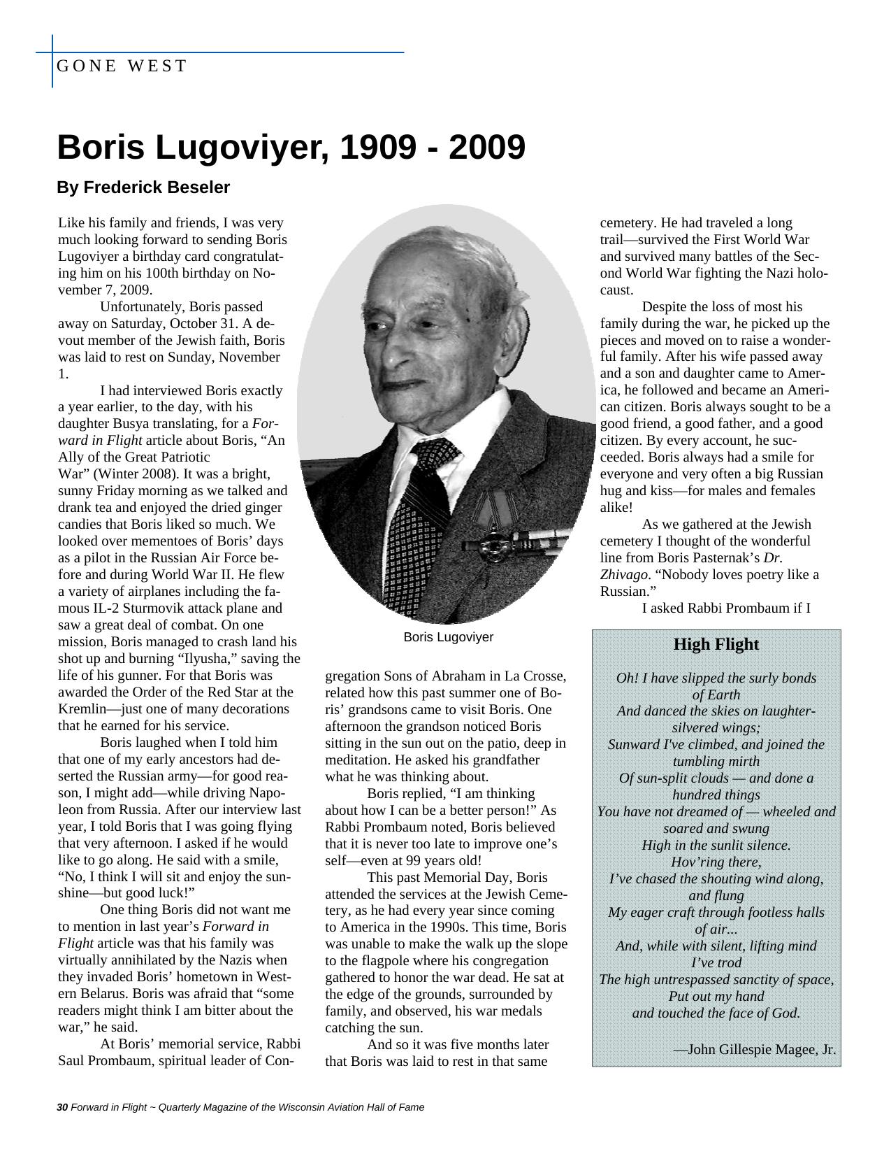 Forward in Flight - Winter 2009 -  Page30