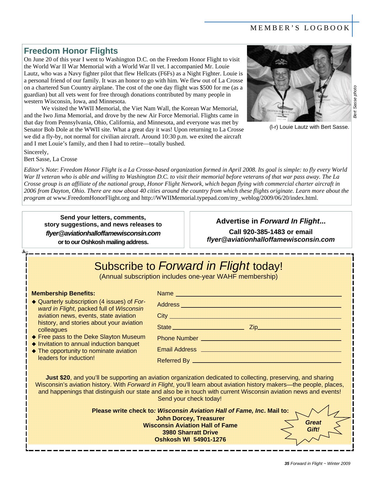 Forward in Flight - Winter 2009 -  Page35