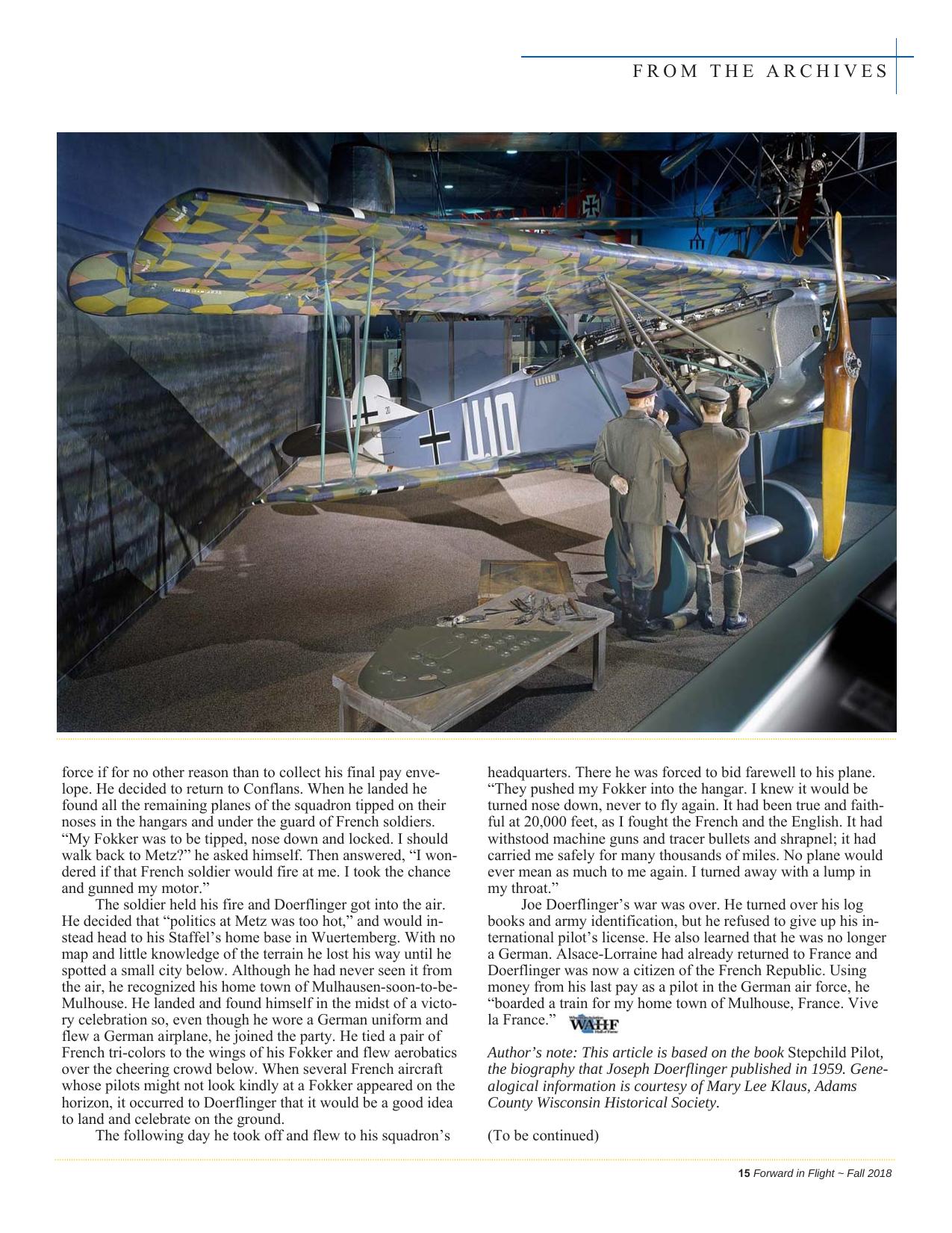 Forward in Flight - Fall 2018 -  Page17