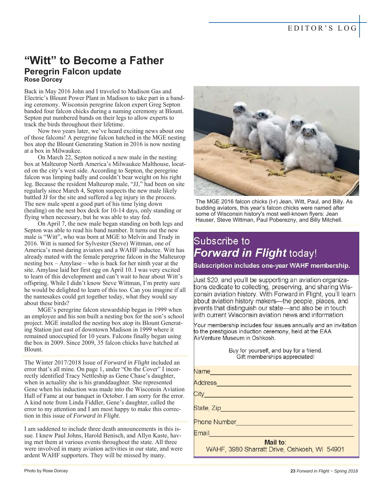 Forward in Flight - Spring 2018 -  Page25