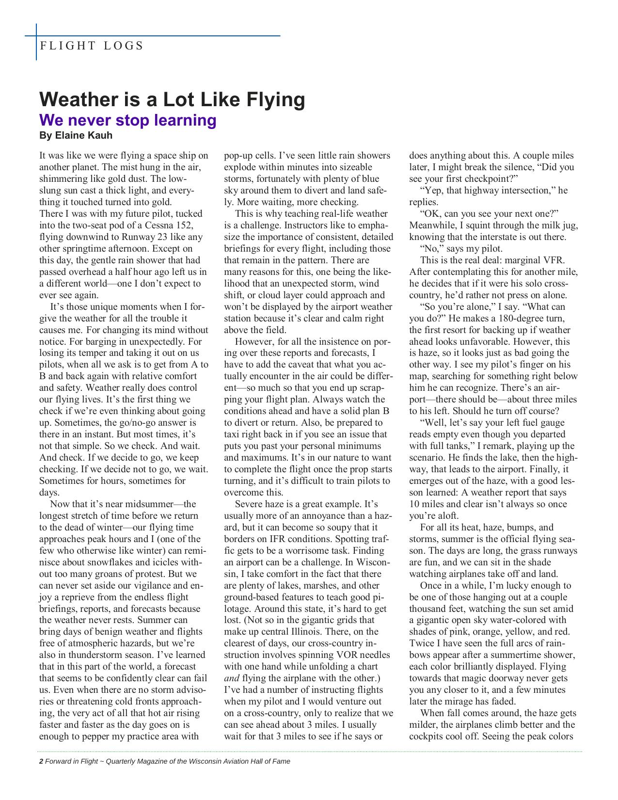 Forward in Flight - Summer 2014 -  Page4