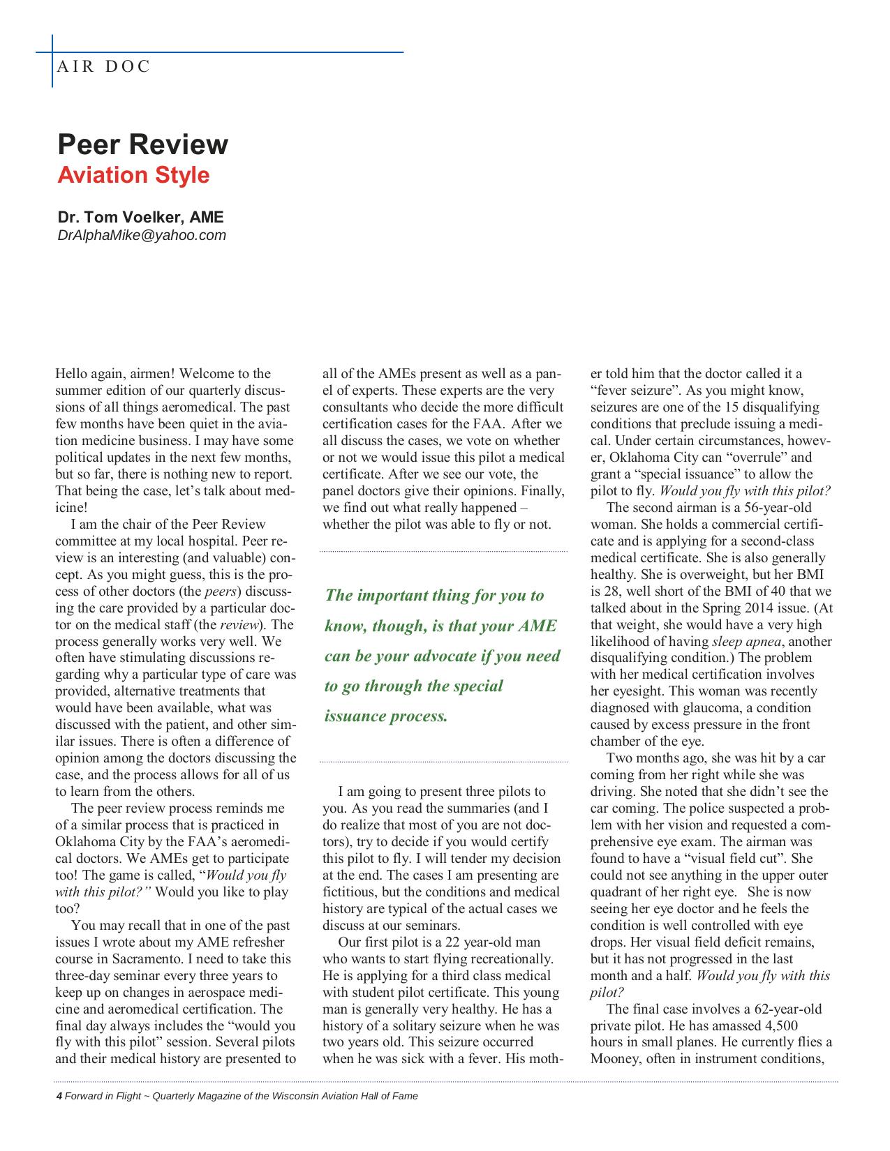 Forward in Flight - Summer 2014 -  Page6