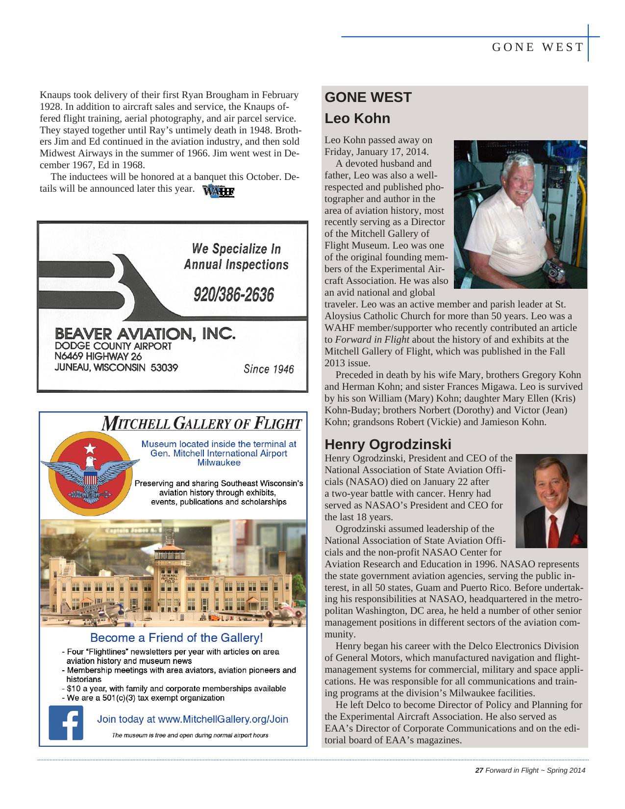 Forward in Flight - Spring 2014 -  Page29