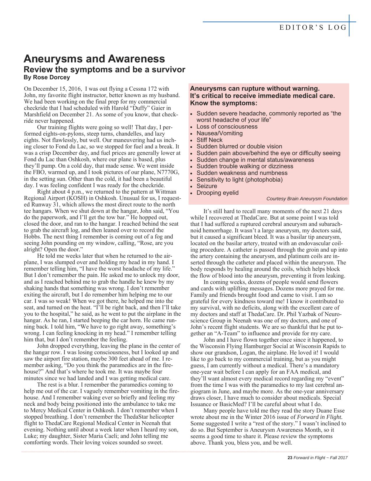 Forward in Flight - Fall 2017 -  Page25