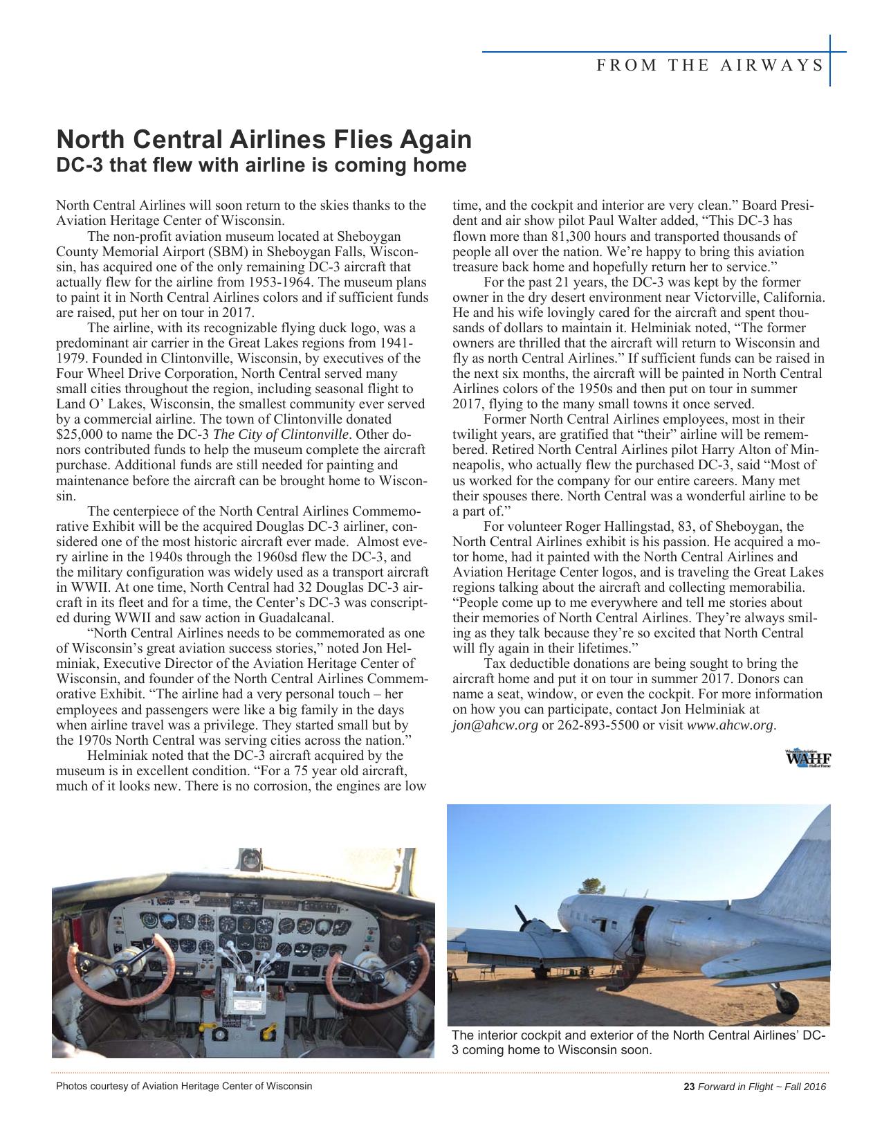 Forward in Flight - Fall 2016 -  Page25