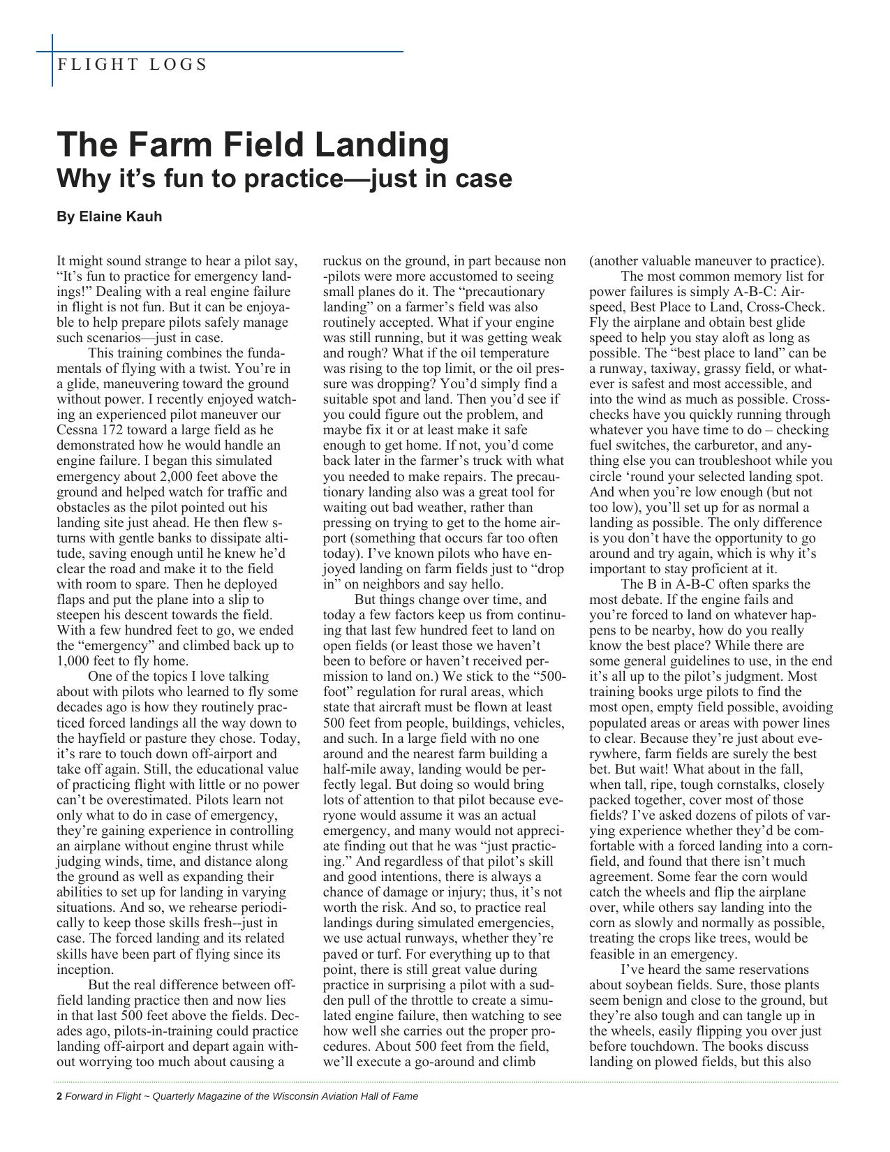 Forward in Flight - Spring 2017 -  Page4