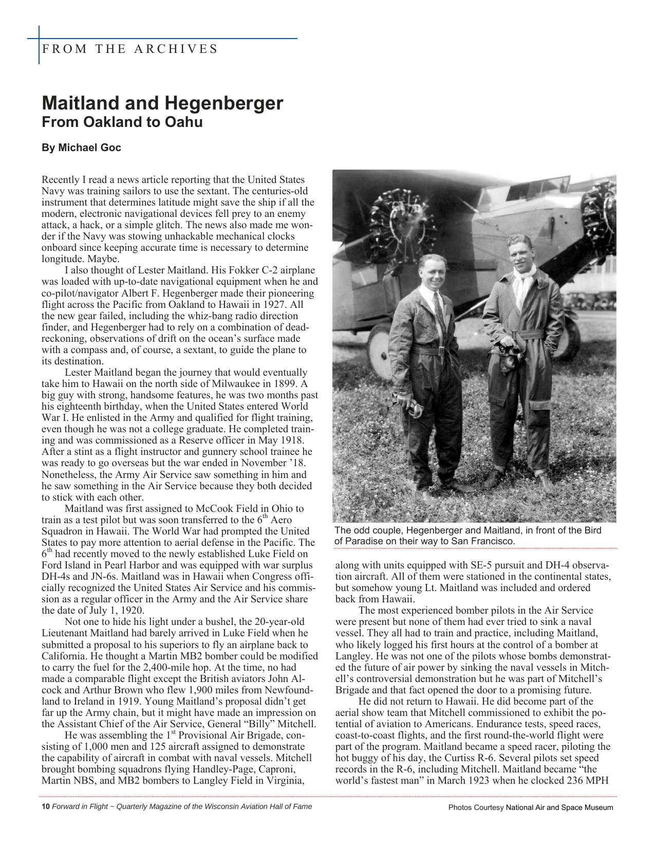 Forward in Flight - Spring 2017 -  Page12