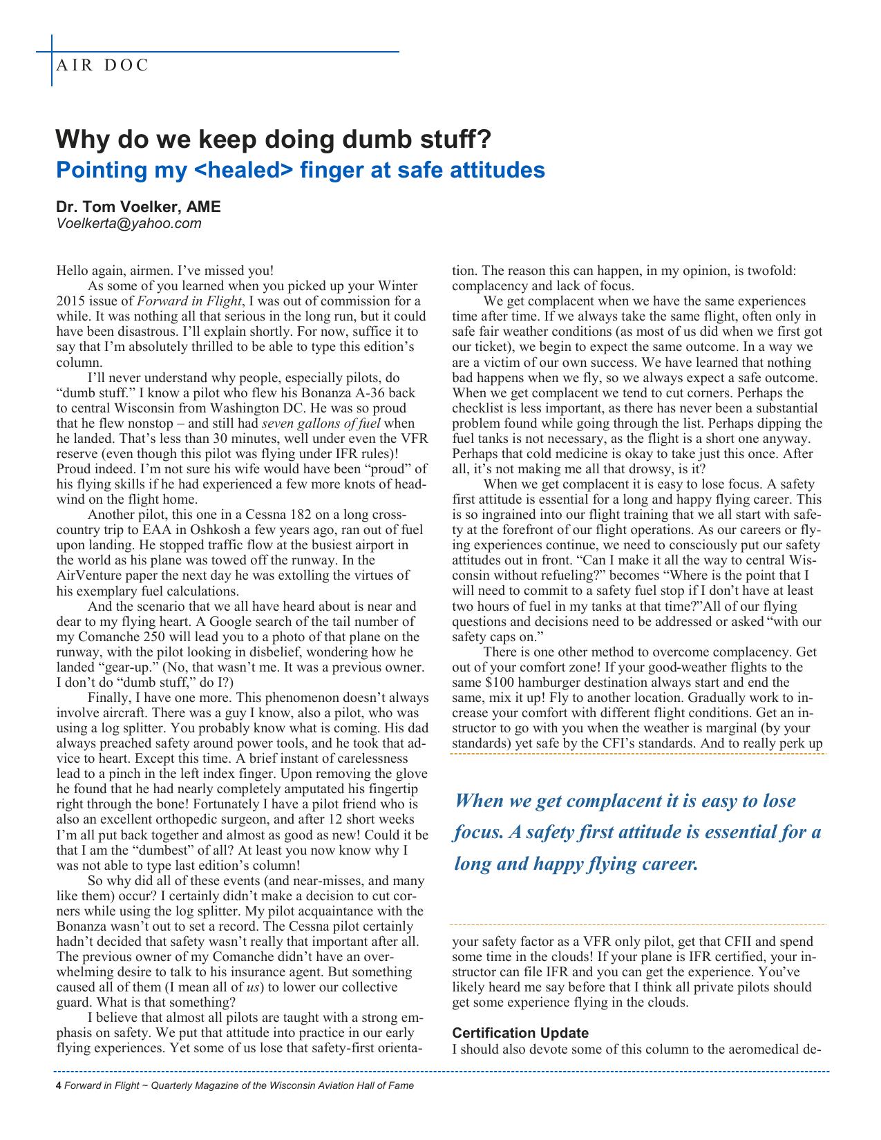 Forward in Flight - Spring 2016 -  Page6