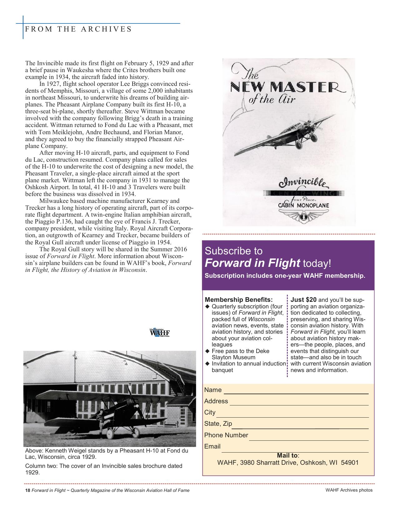 Forward in Flight - Spring 2016 -  Page20