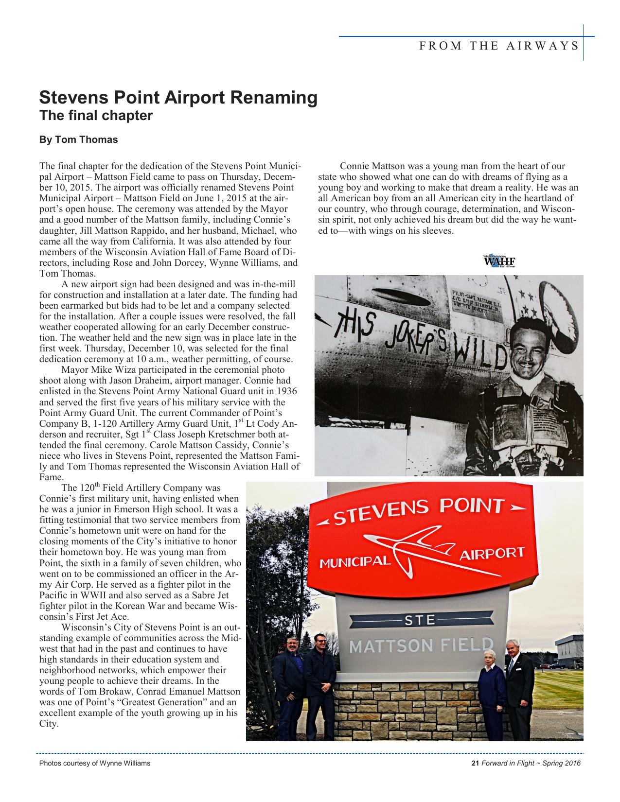 Forward in Flight - Spring 2016 -  Page23