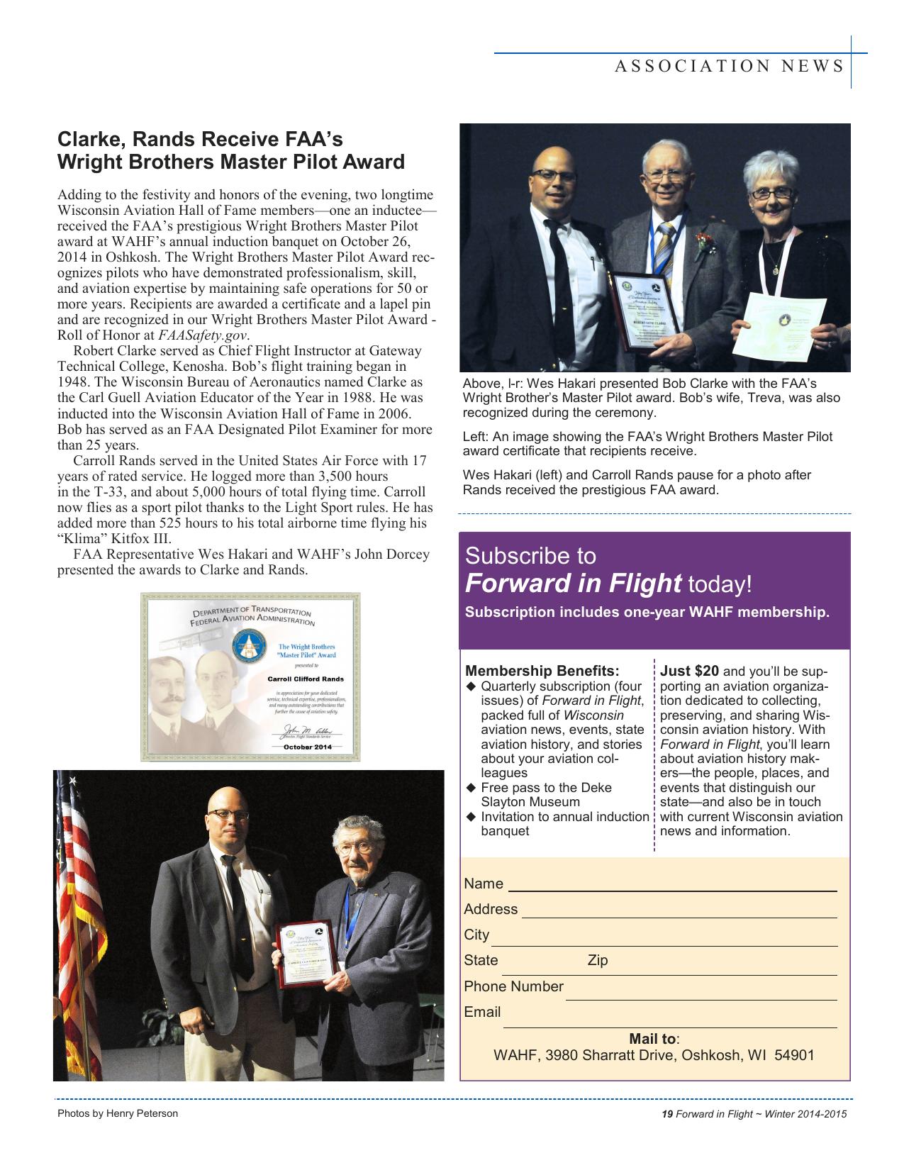 Forward in Flight - Winter 2014 -  Page21