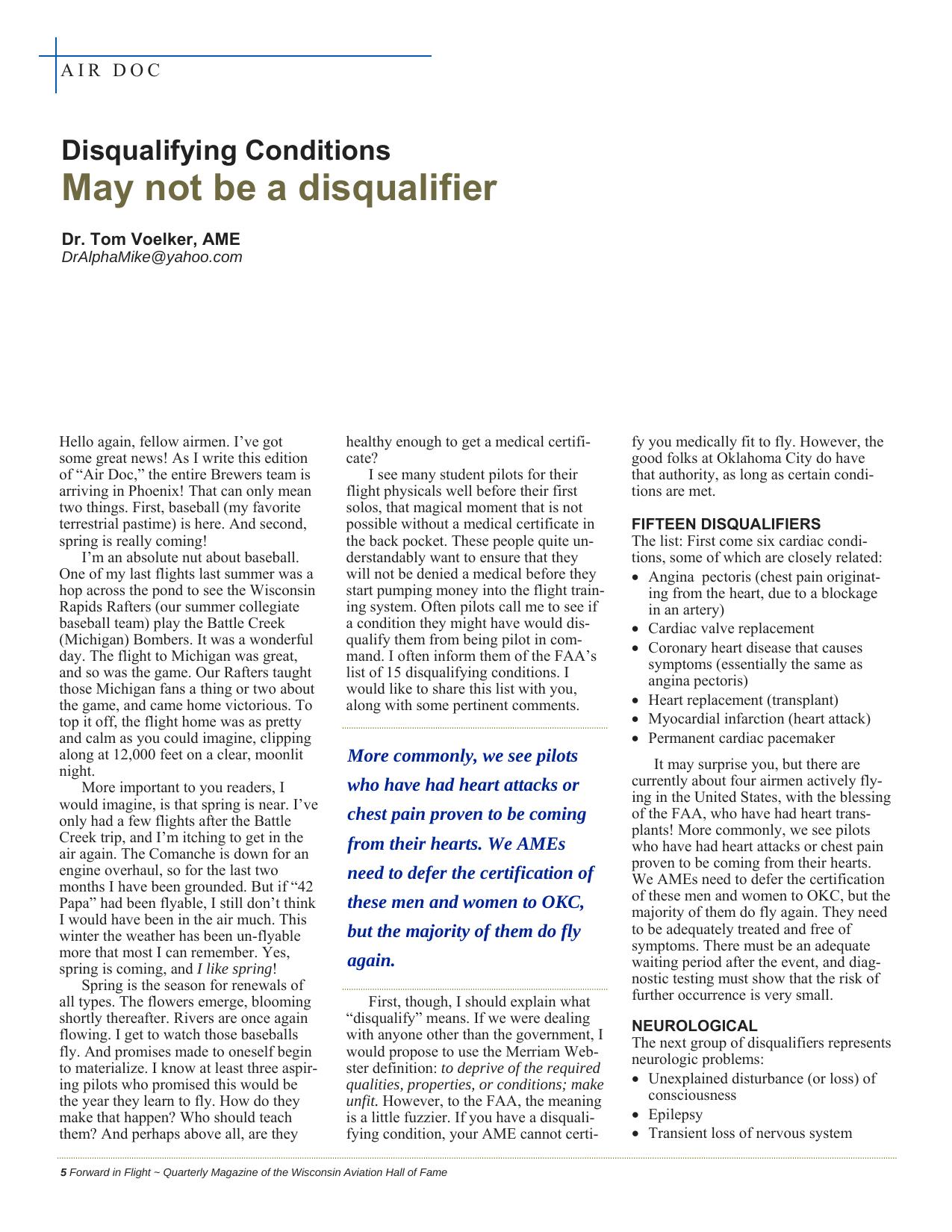 Forward in Flight - Spring 2013 -  Page6