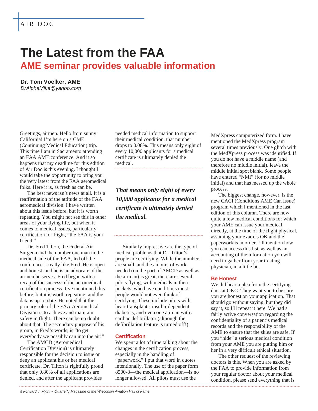 Forward in Flight - Winter 2013 -  Page6