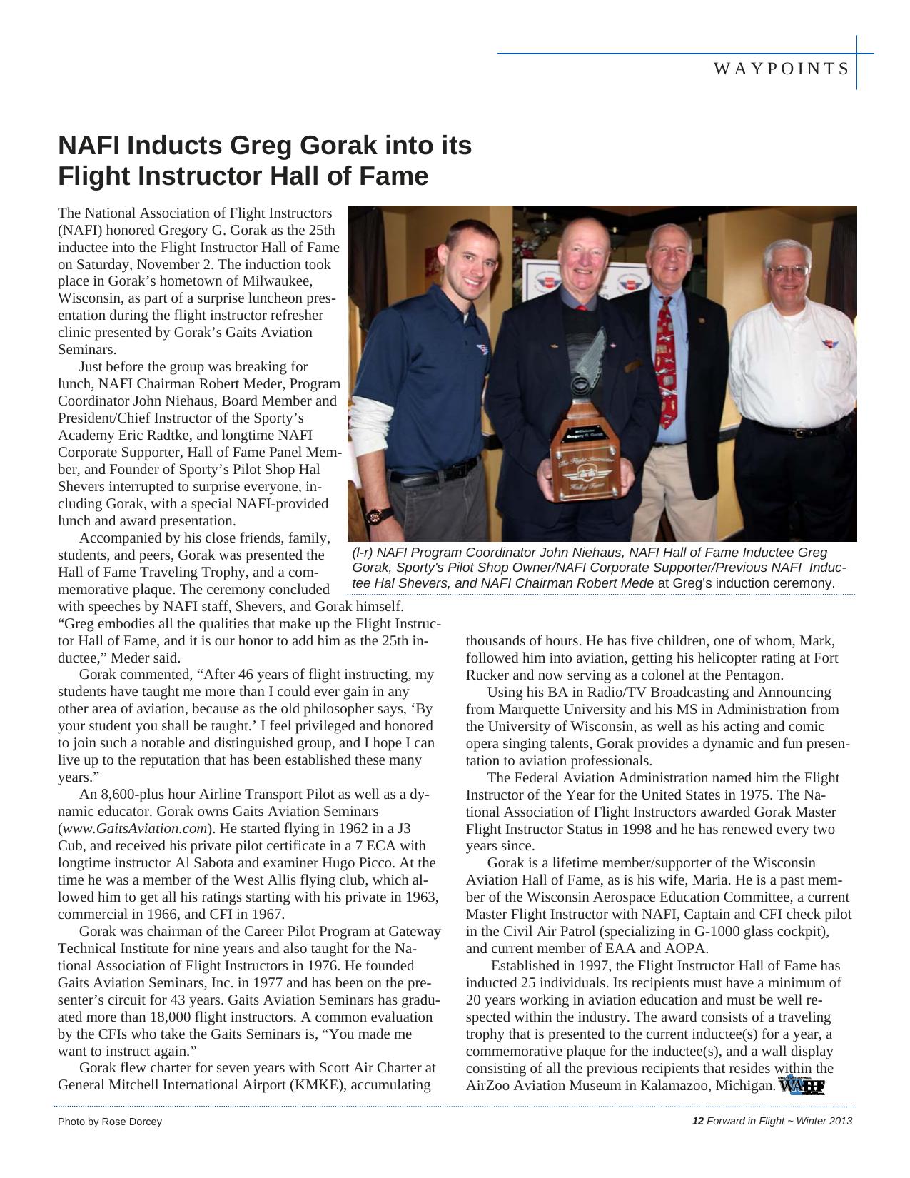 Forward in Flight - Winter 2013 -  Page13