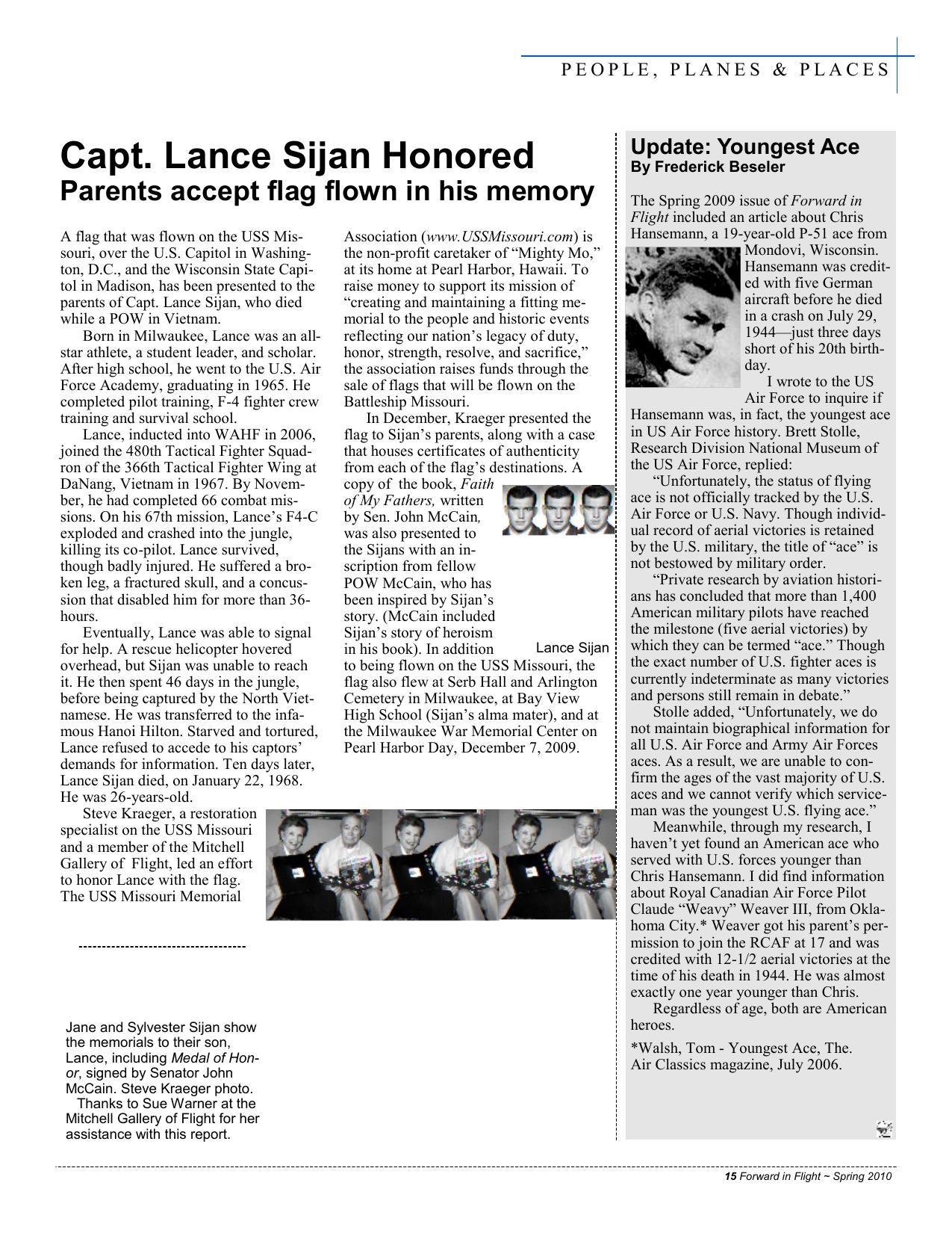 Forward in Flight - Spring 2010 -  Page15