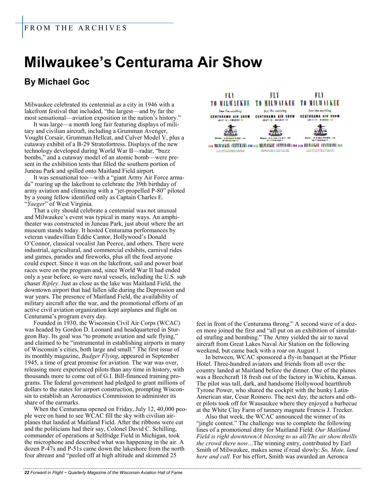 Forward in Flight - Spring 2010 -  Page22