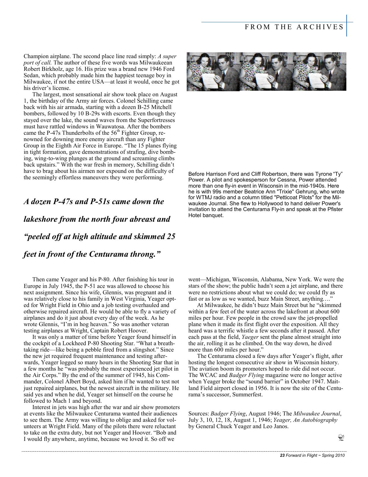 Forward in Flight - Spring 2010 -  Page23