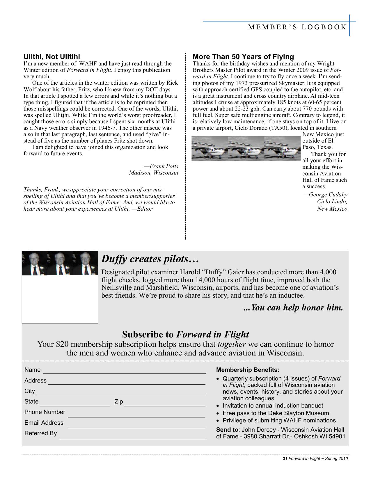 Forward in Flight - Spring 2010 -  Page31