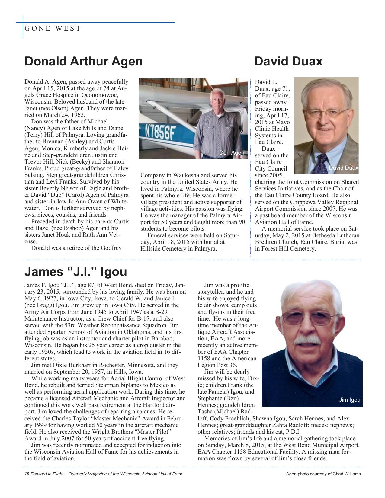 Forward in Flight - Spring 2015 -  Page20