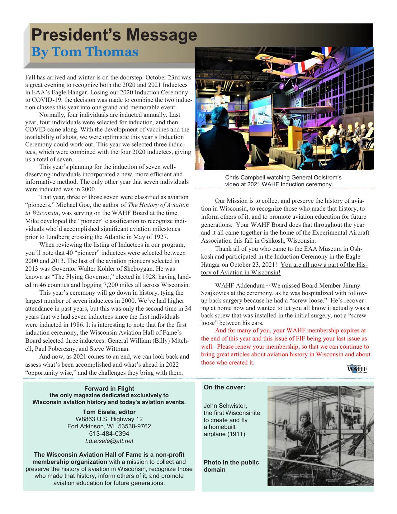 Forward in Flight - Winter 2021 -  Page3