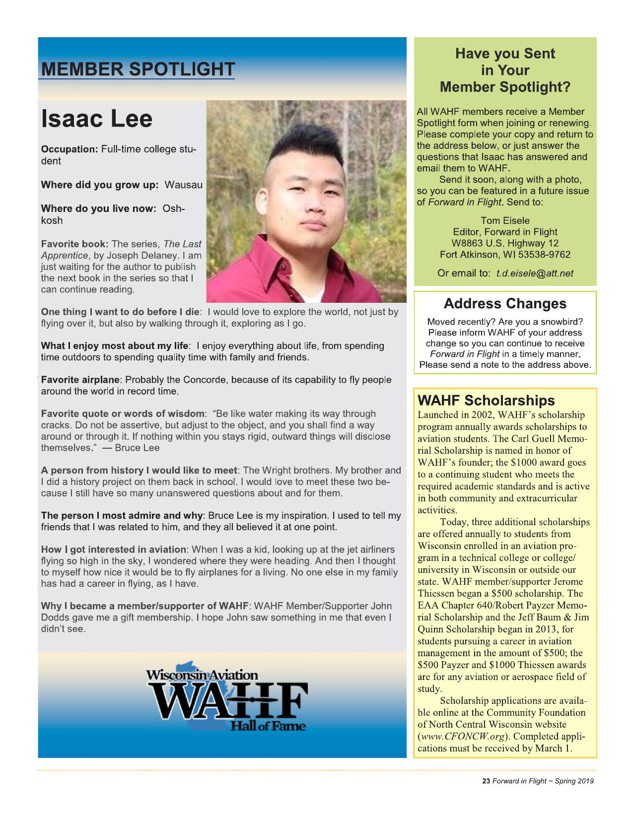 Forward in Flight - Spring 2019 -  Page25