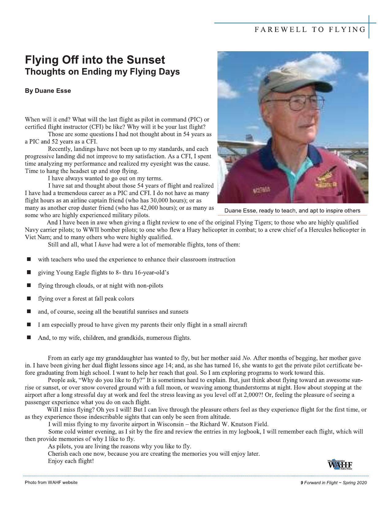 Forward in Flight - Spring 2020 -  Page11
