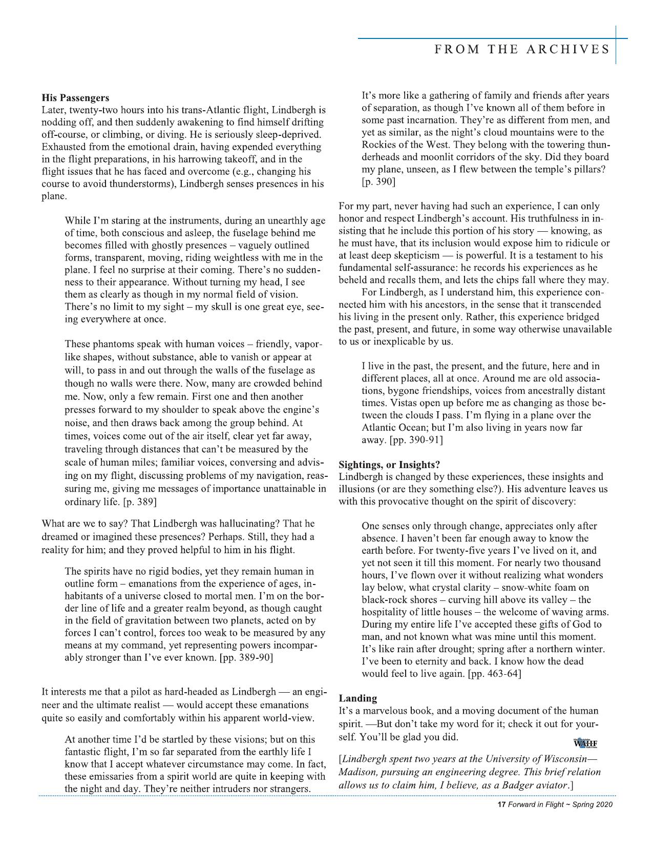 Forward in Flight - Spring 2020 -  Page19