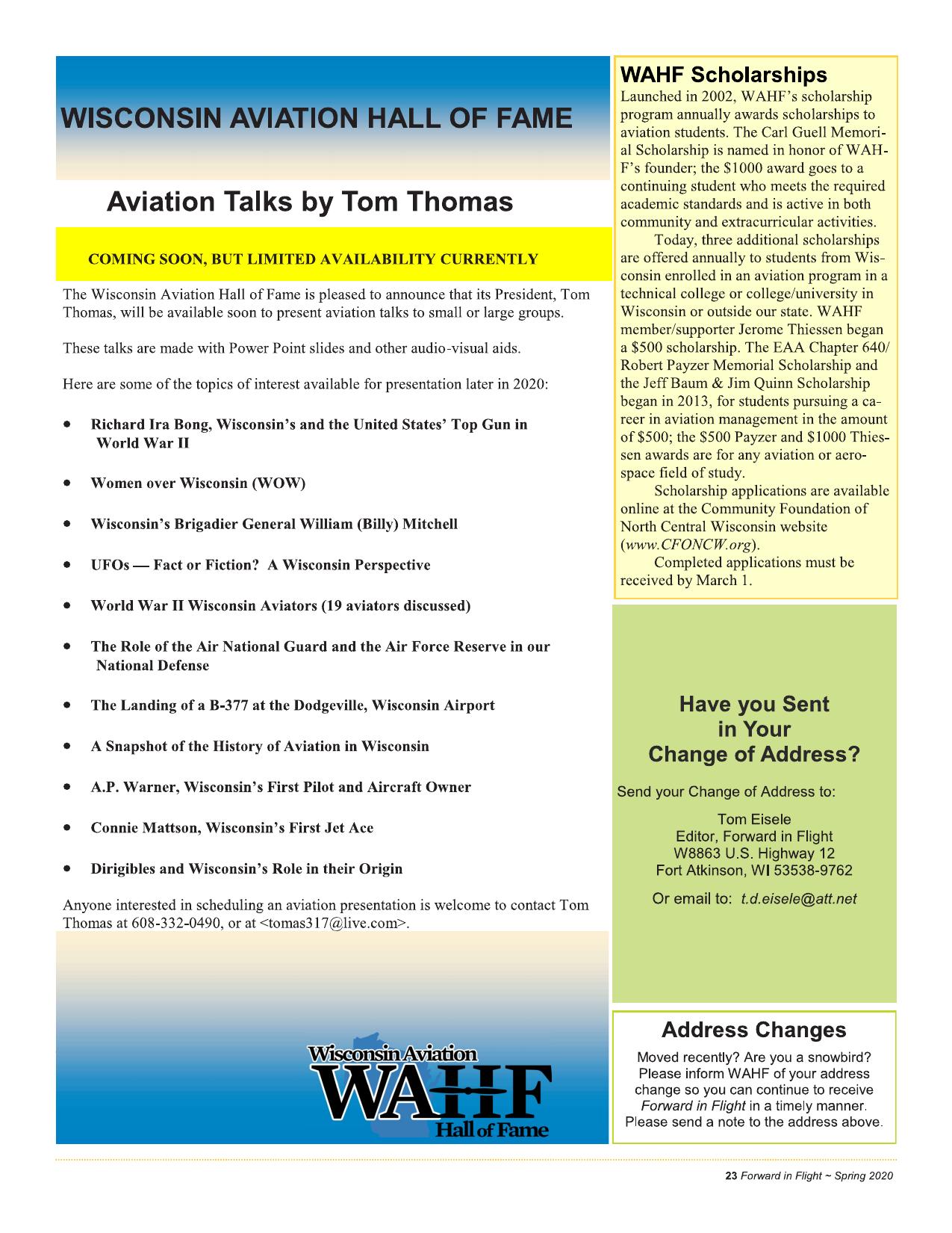 Forward in Flight - Spring 2020 -  Page25
