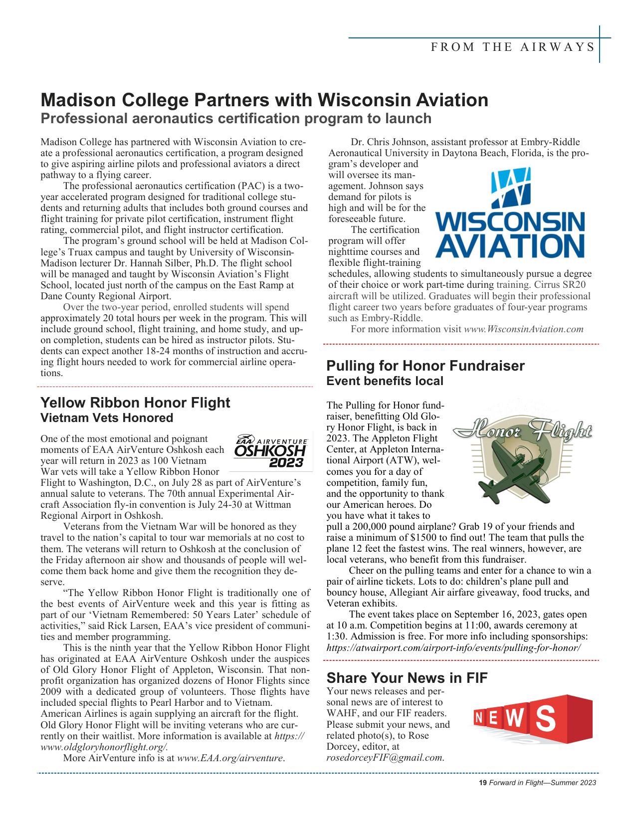 Forward in Flight - Summer 2023 -  Page21