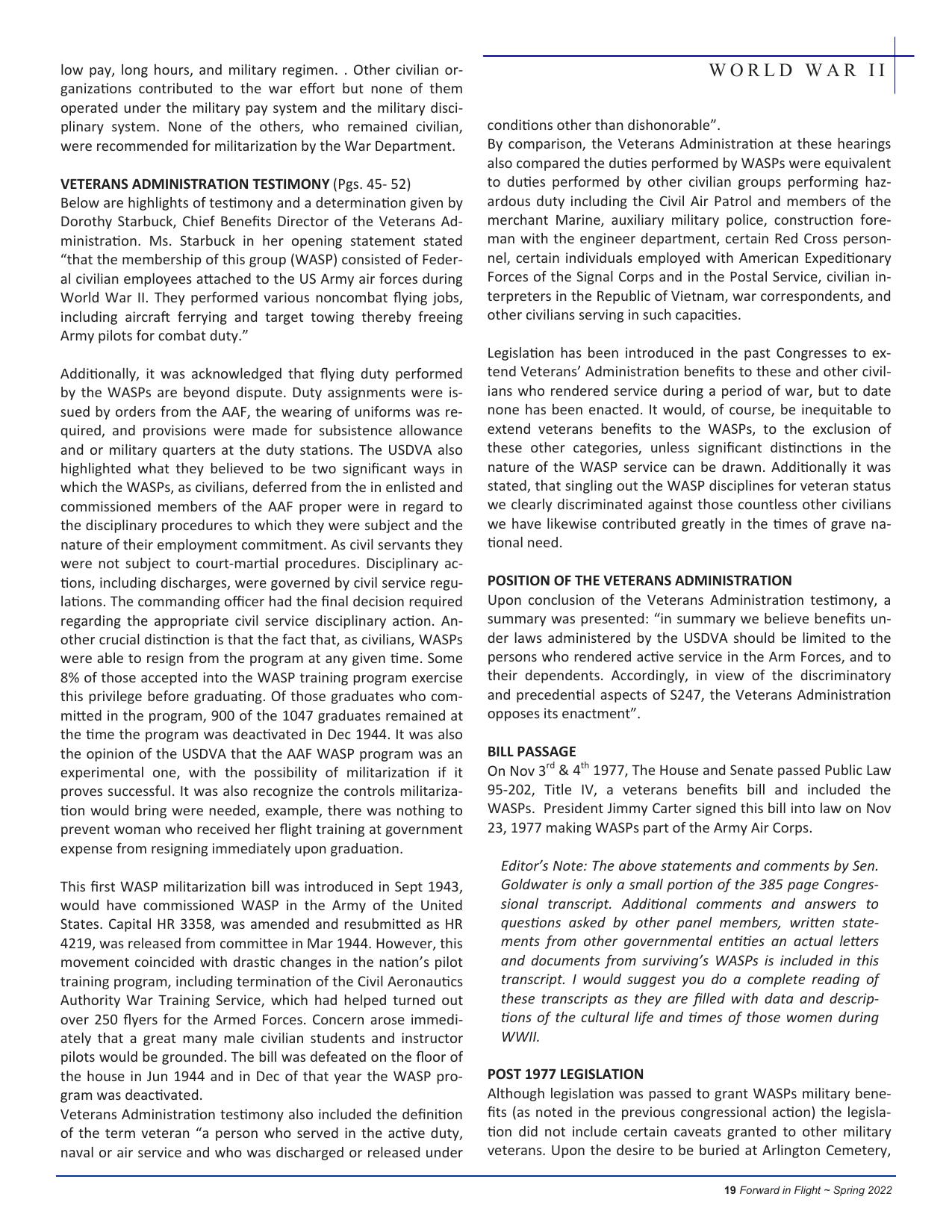 Forward in Flight - Spring 2022 -  Page19