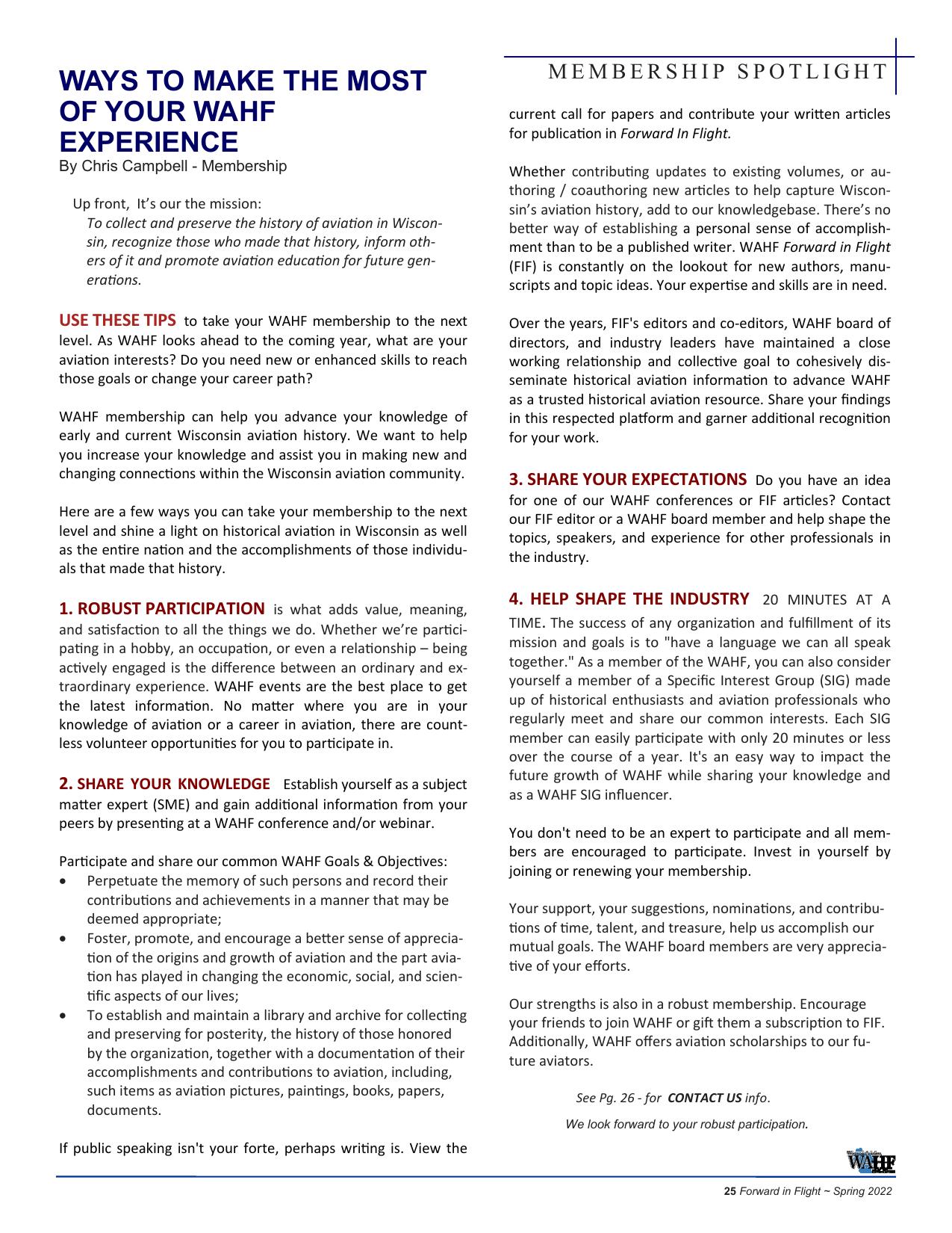 Forward in Flight - Spring 2022 -  Page25